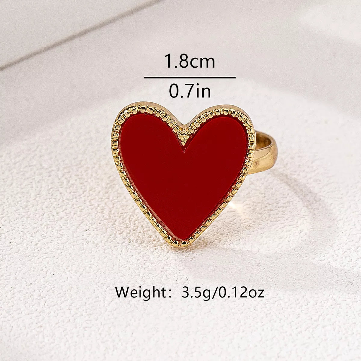 18K Gold-Plated Heart-Shaped Ring
