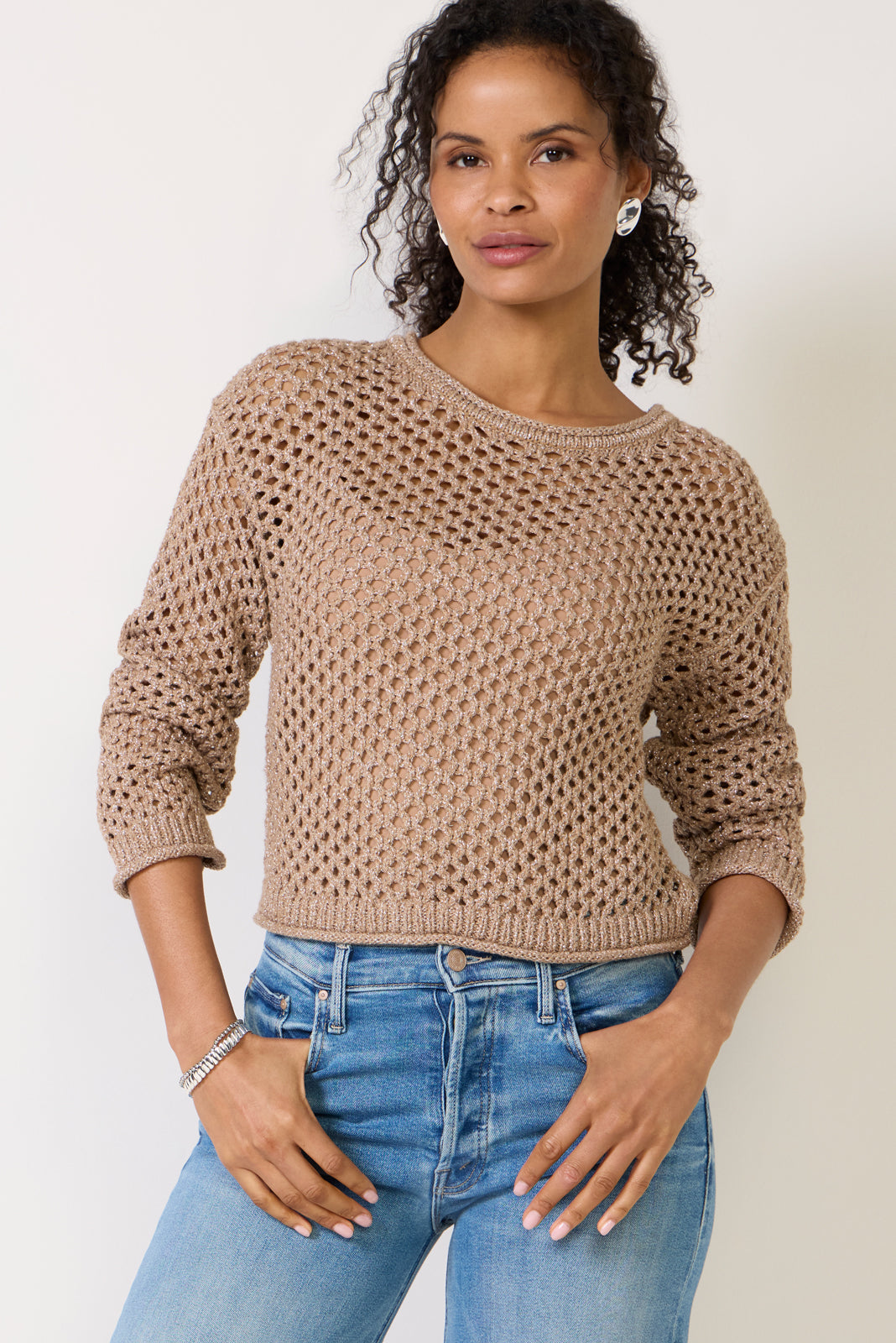 Cala Shimmer Crochet Sweater