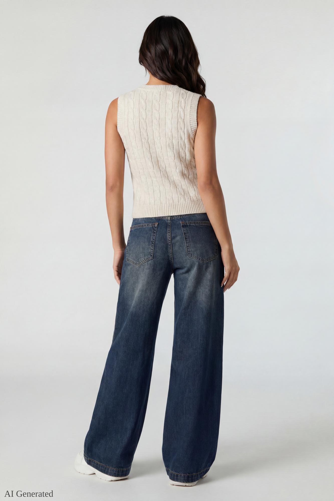 Cable Knit Button-Up Sweater Vest