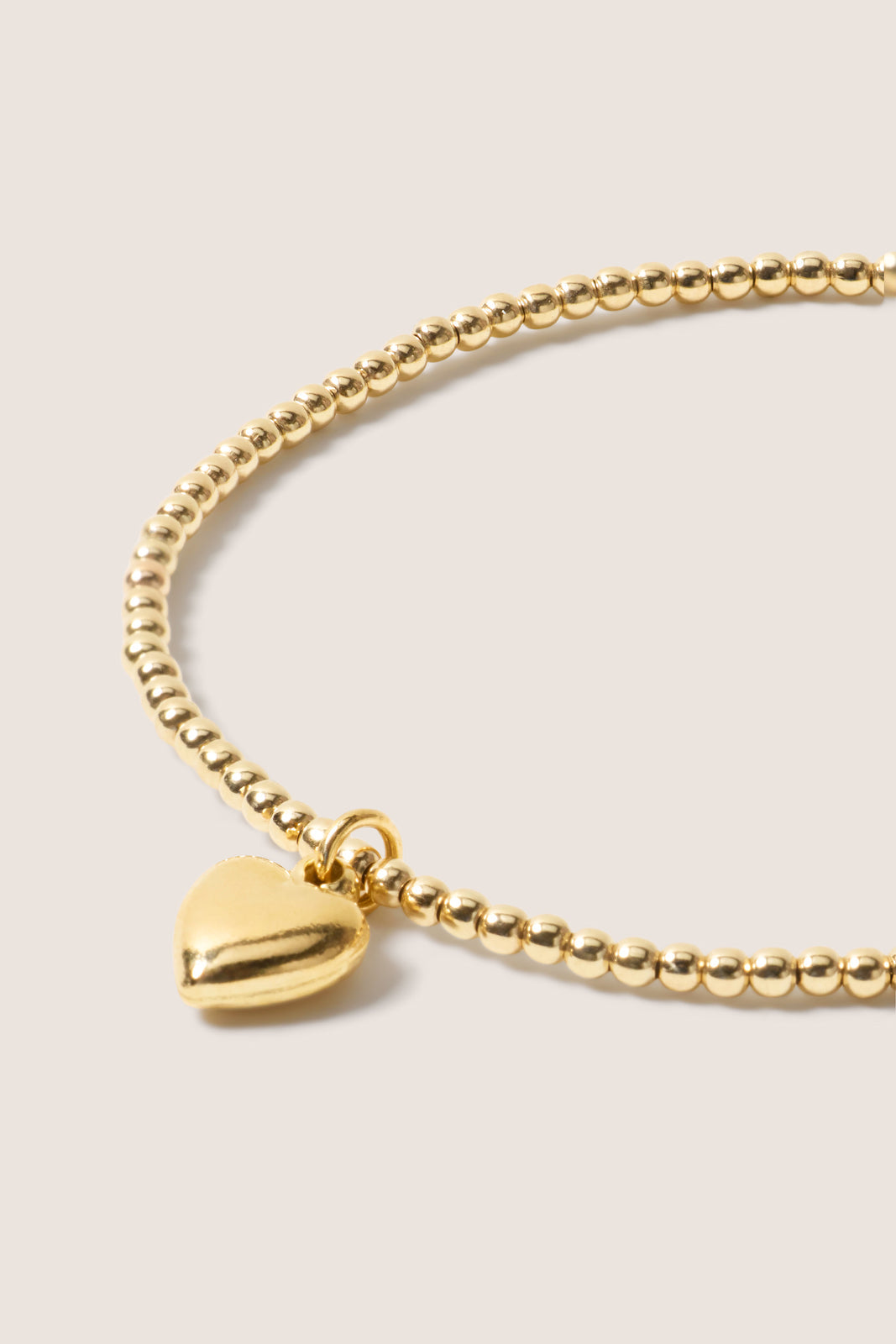 Classic Gold 2mm Bracelet w. Heart