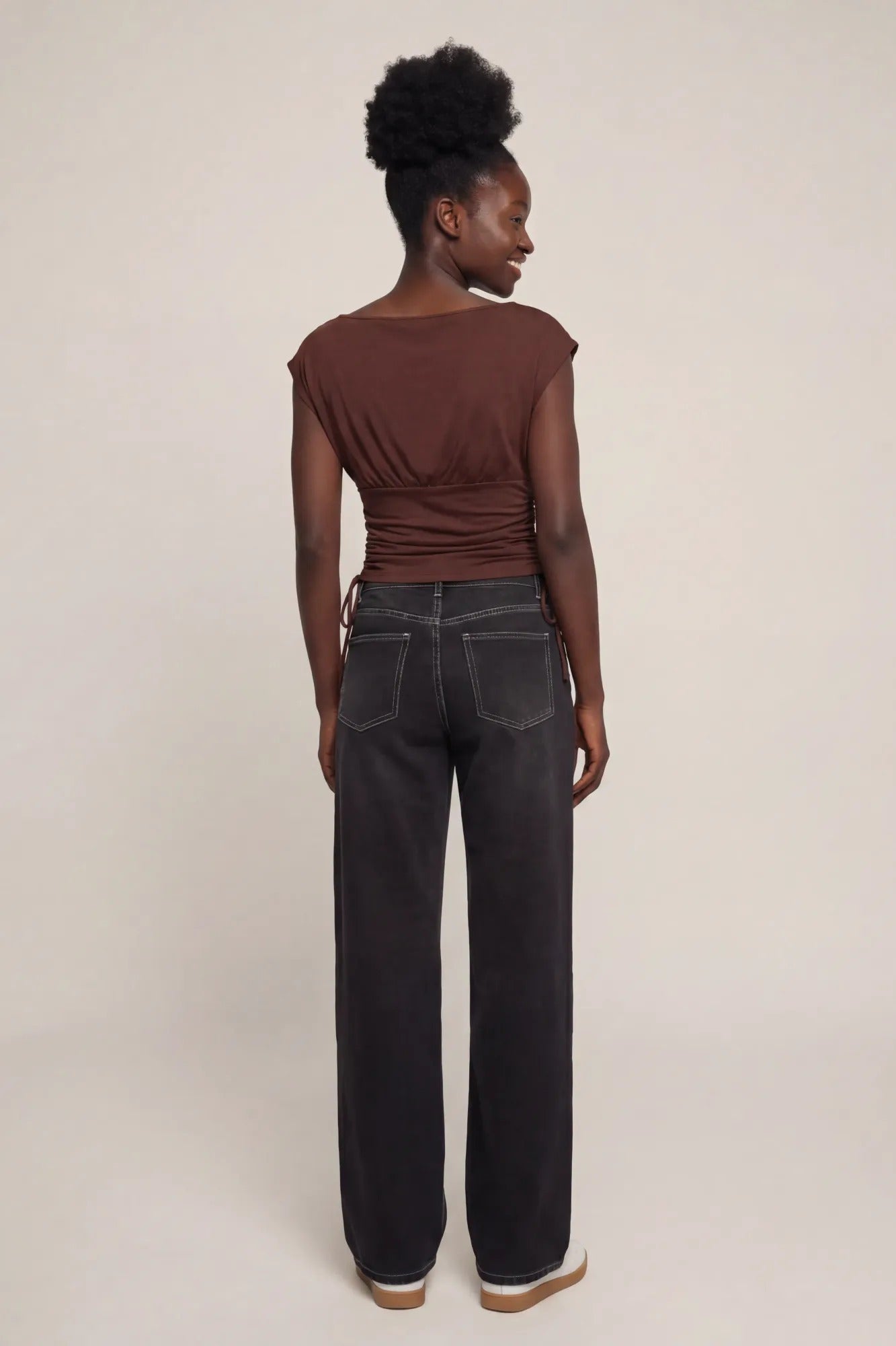 Playboy Contour Boat Neck Cinched Top