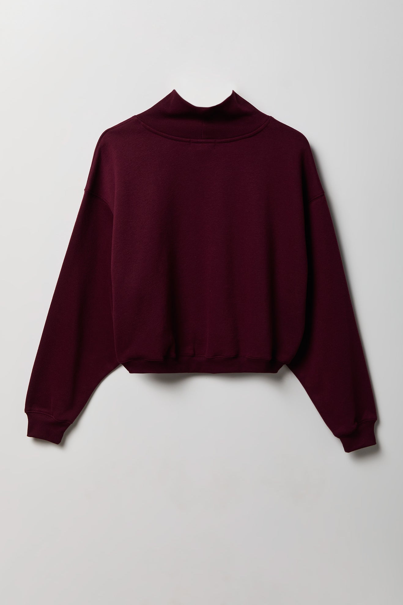 Fleece Boxy Mock Neck Sweatshirt