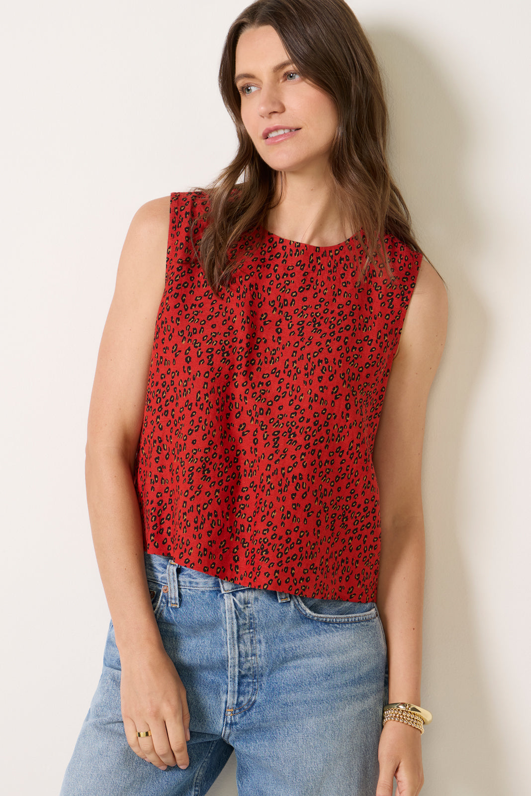 Isla Leopard Linen Tank