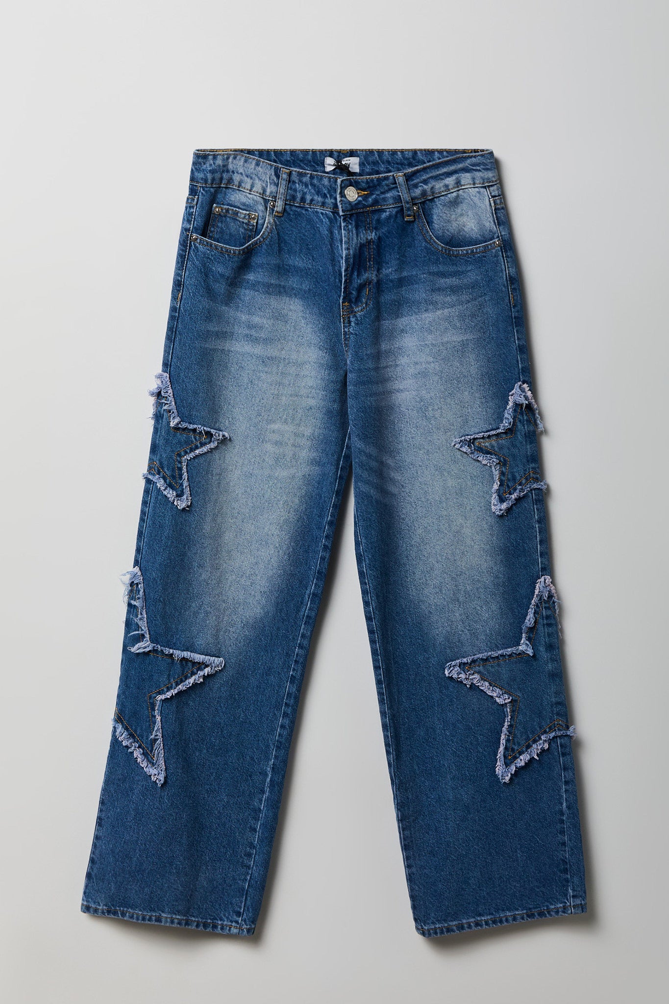 Low Rise Patch Baggy Denim Jean