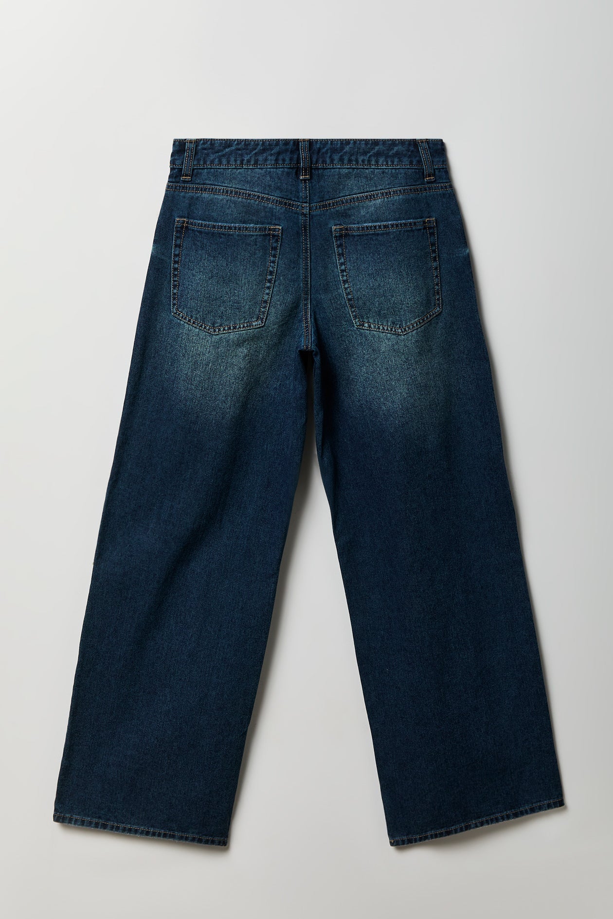 London Ripped Low Rise Super Baggy Dark Jean
