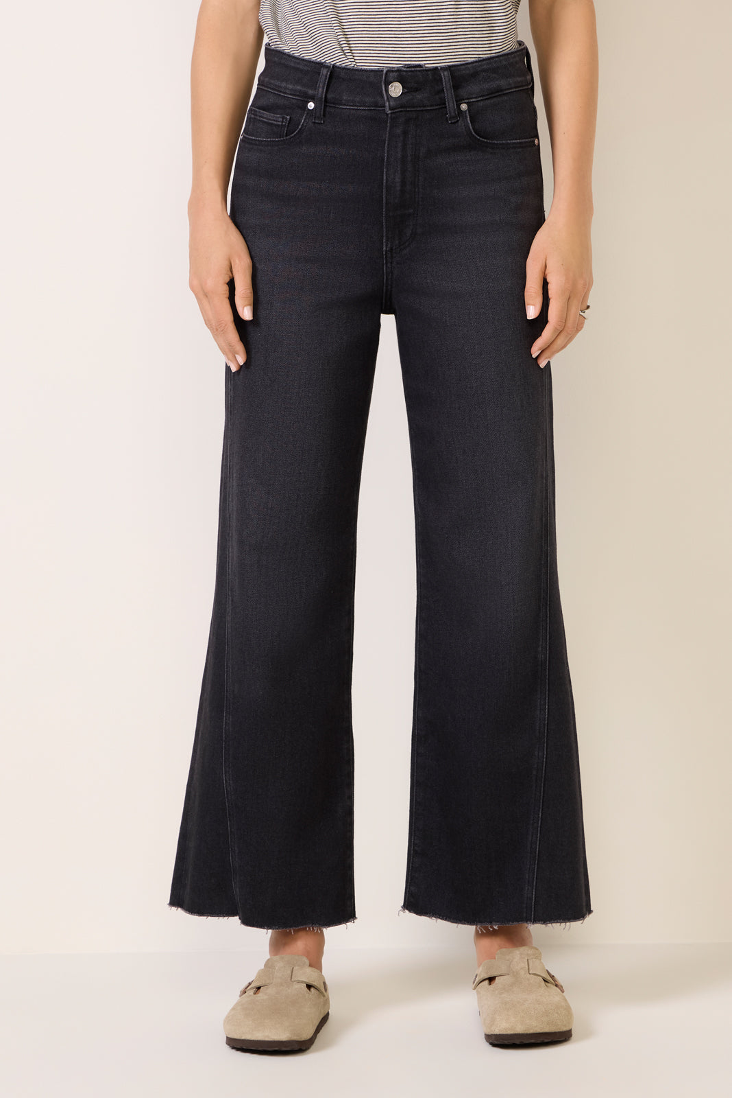 Anessa w Twisted Outseam Panel Wide Leg Jean
