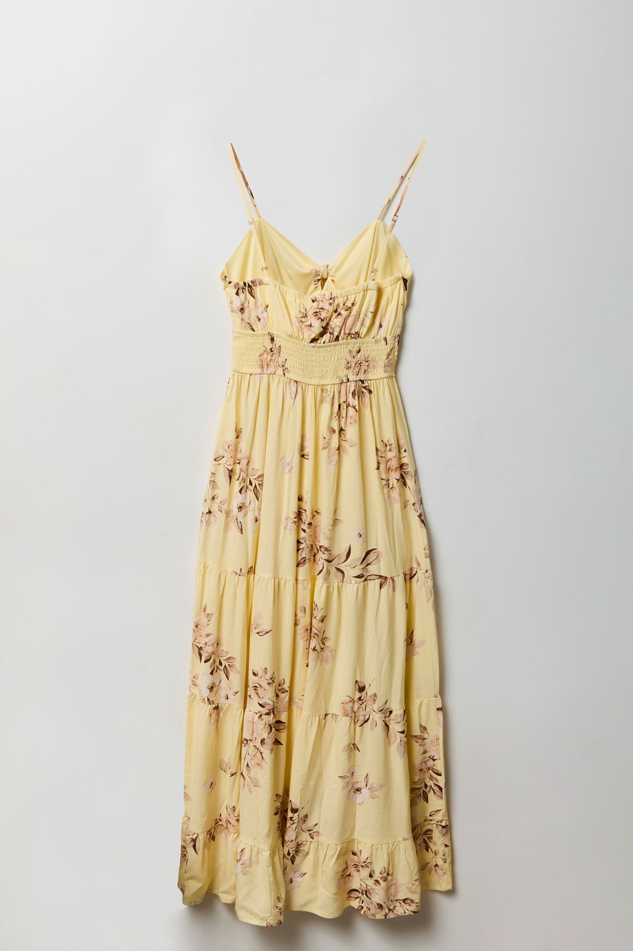 Bow Cinched Waist Tiered Maxi Dress