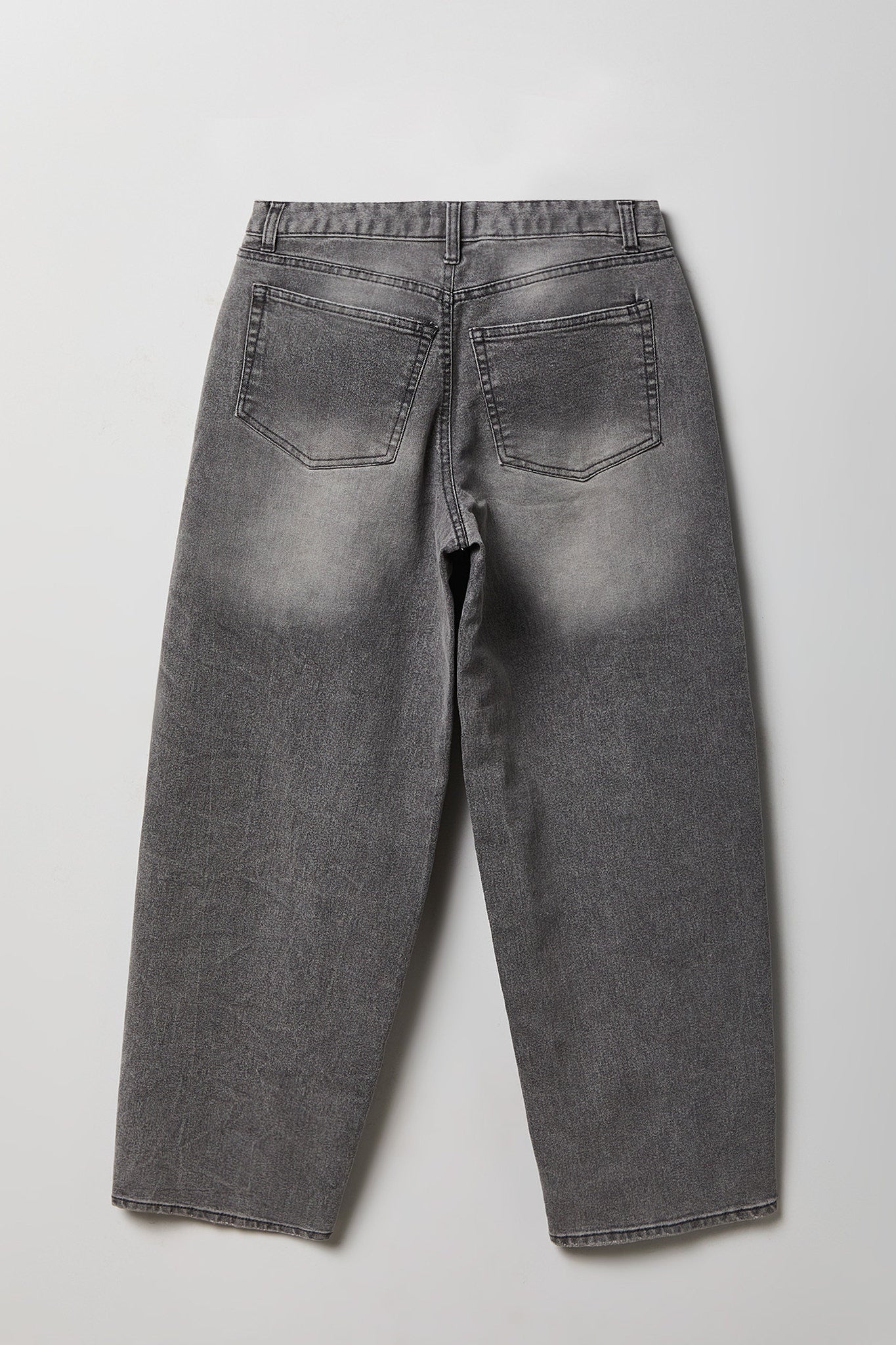 Stretch High Rise Barrel Grey Jean