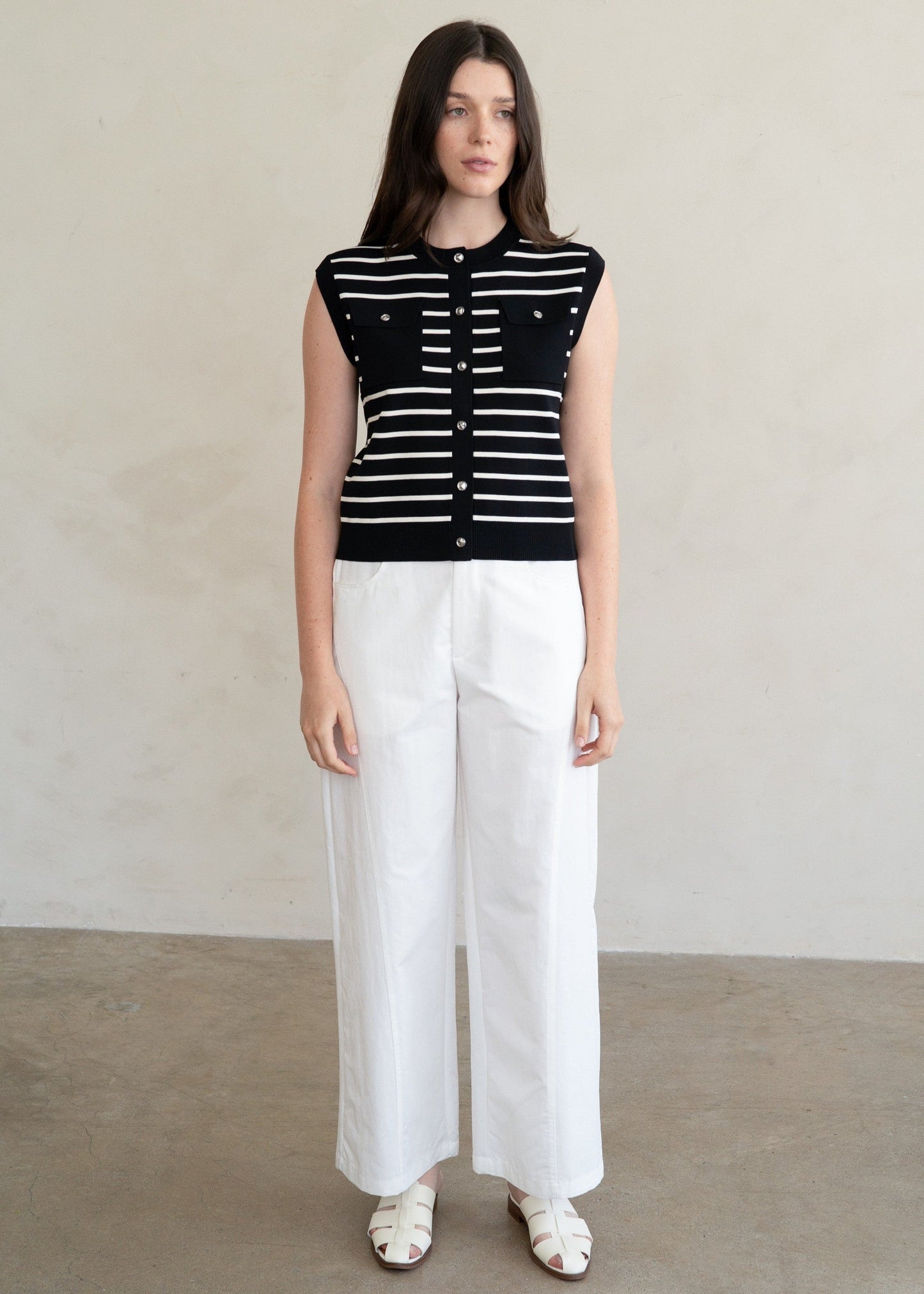 LOURDES STRIPED KNIT TOP