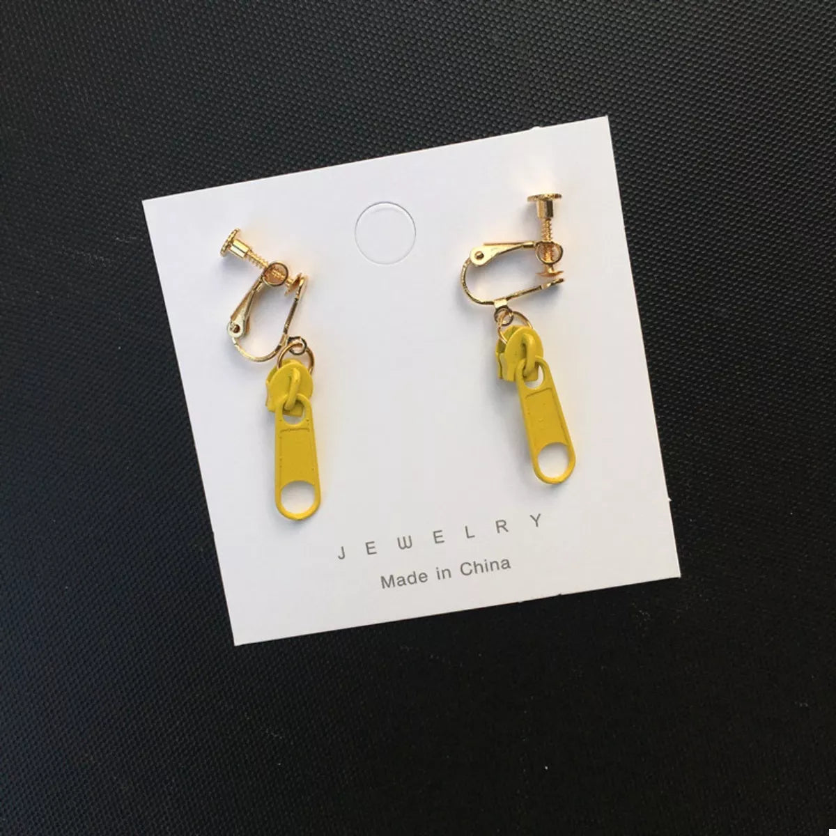Zipper Dangle Clip-on Earrings