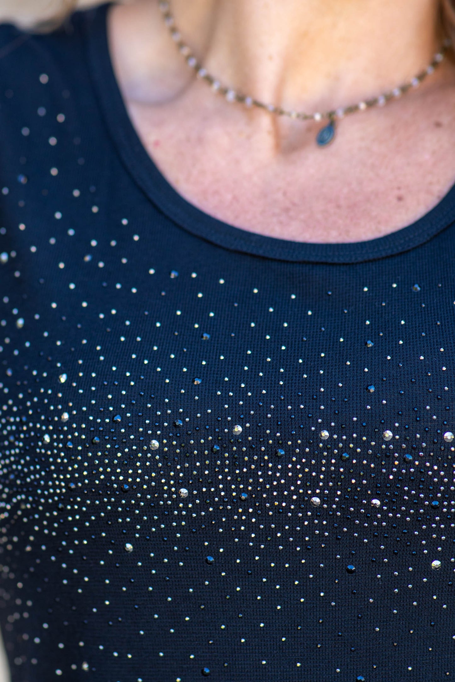 Black Tank Top With Rhinestones