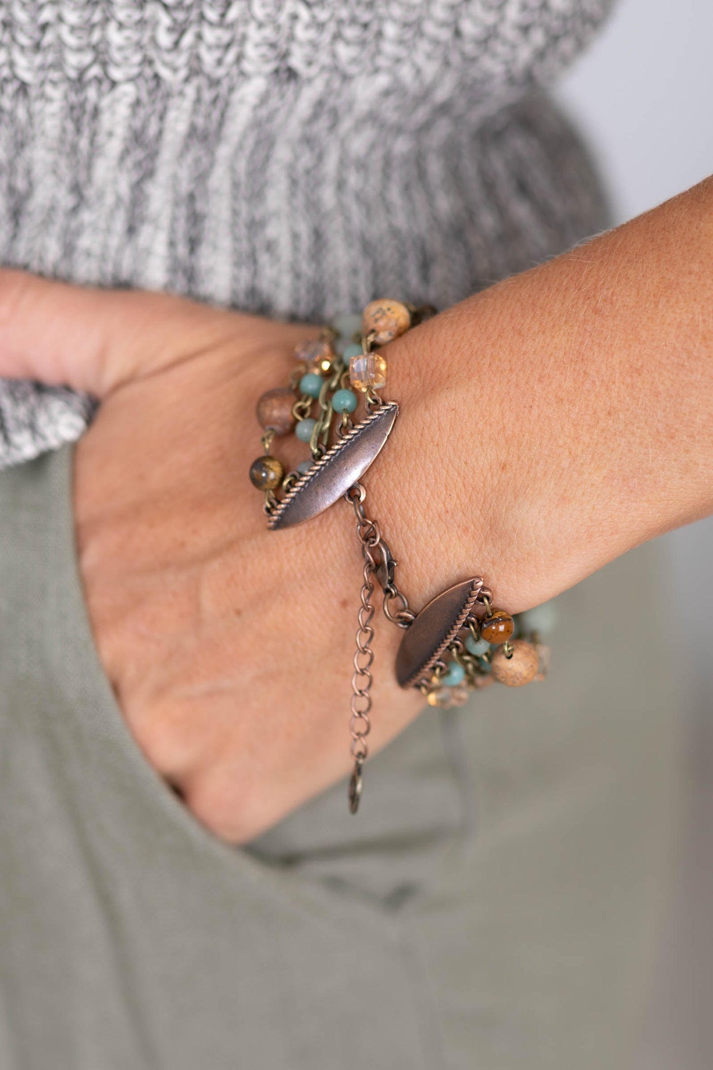 Bronze Amazonite 3 Layered Necklace