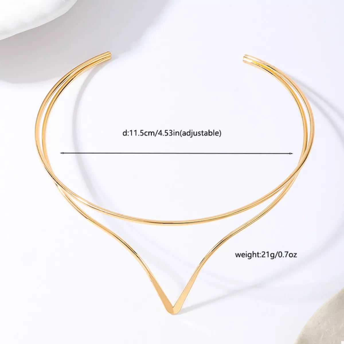 Double Layer V-Shaped Choker Necklace