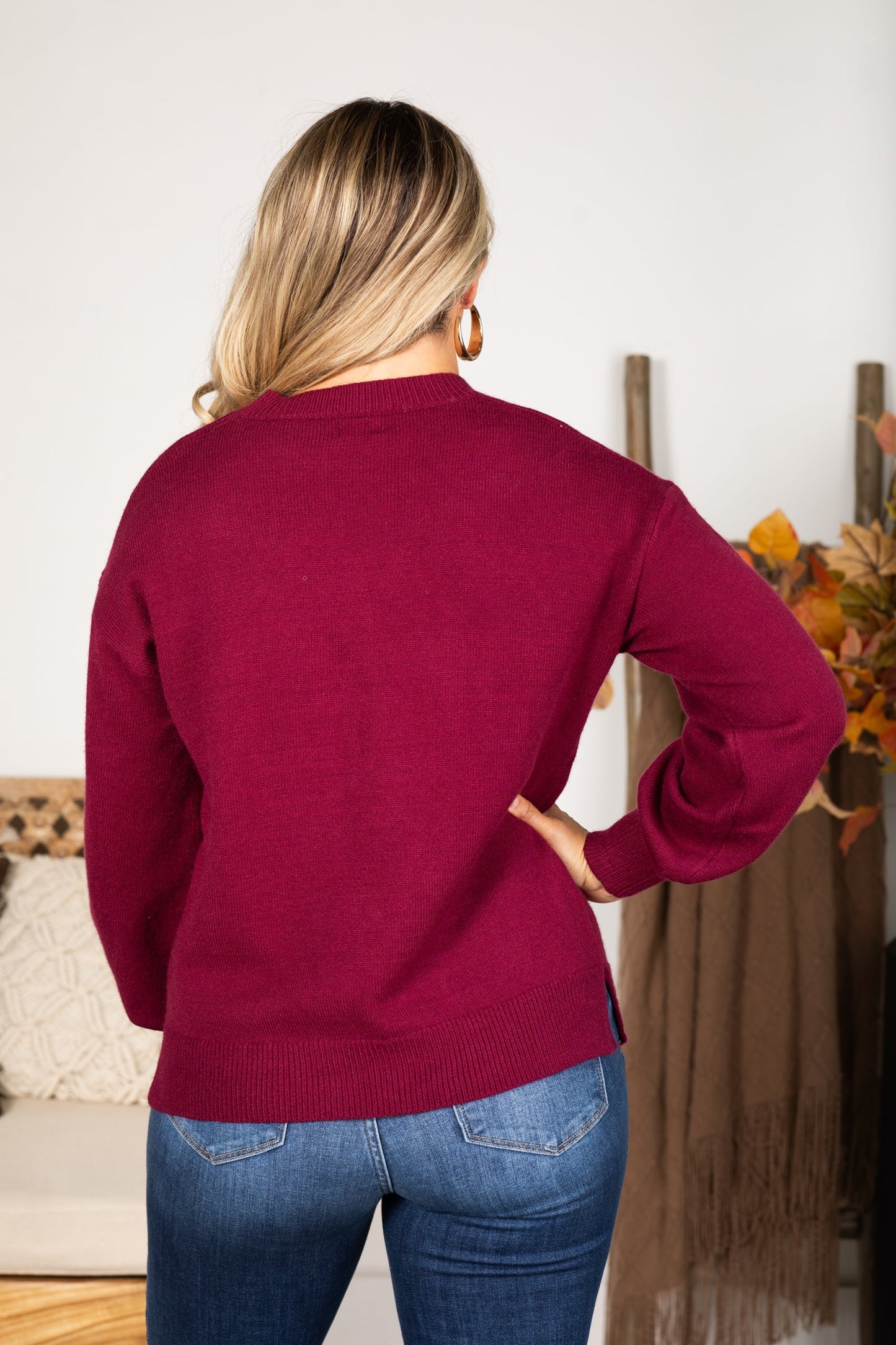 Berry Hello Fall Sweater Top