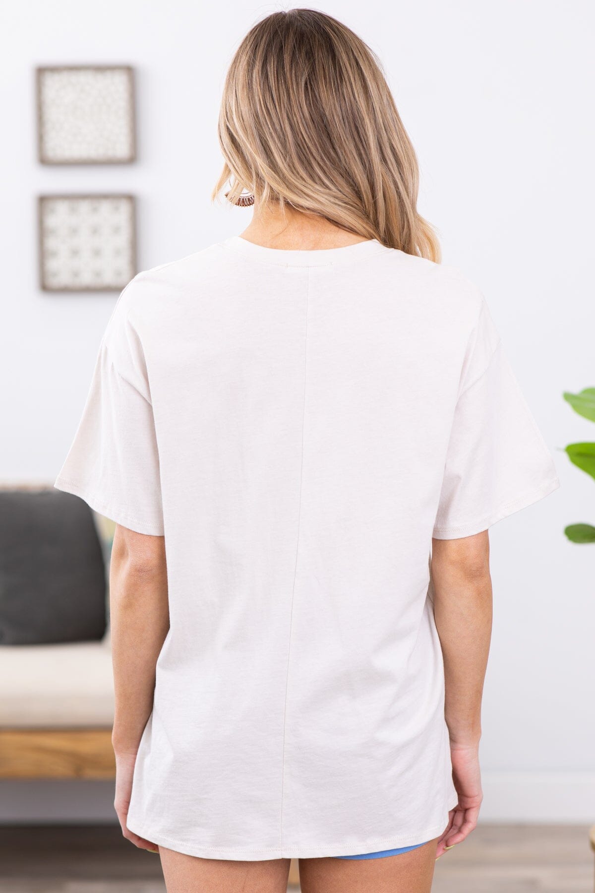 Beige Wanderlust Mountains Graphic Tee