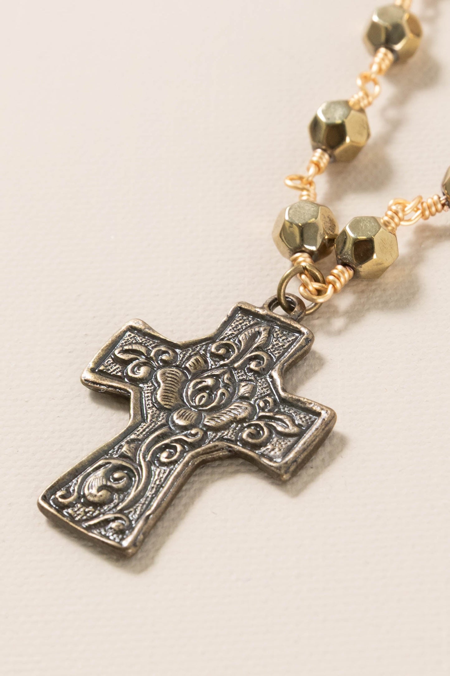 Bronze Cross Pendant Necklace