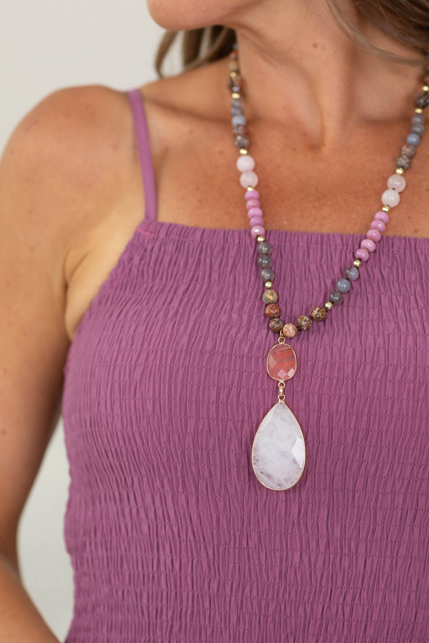 Berry Dropped Waist Maxi Sundress