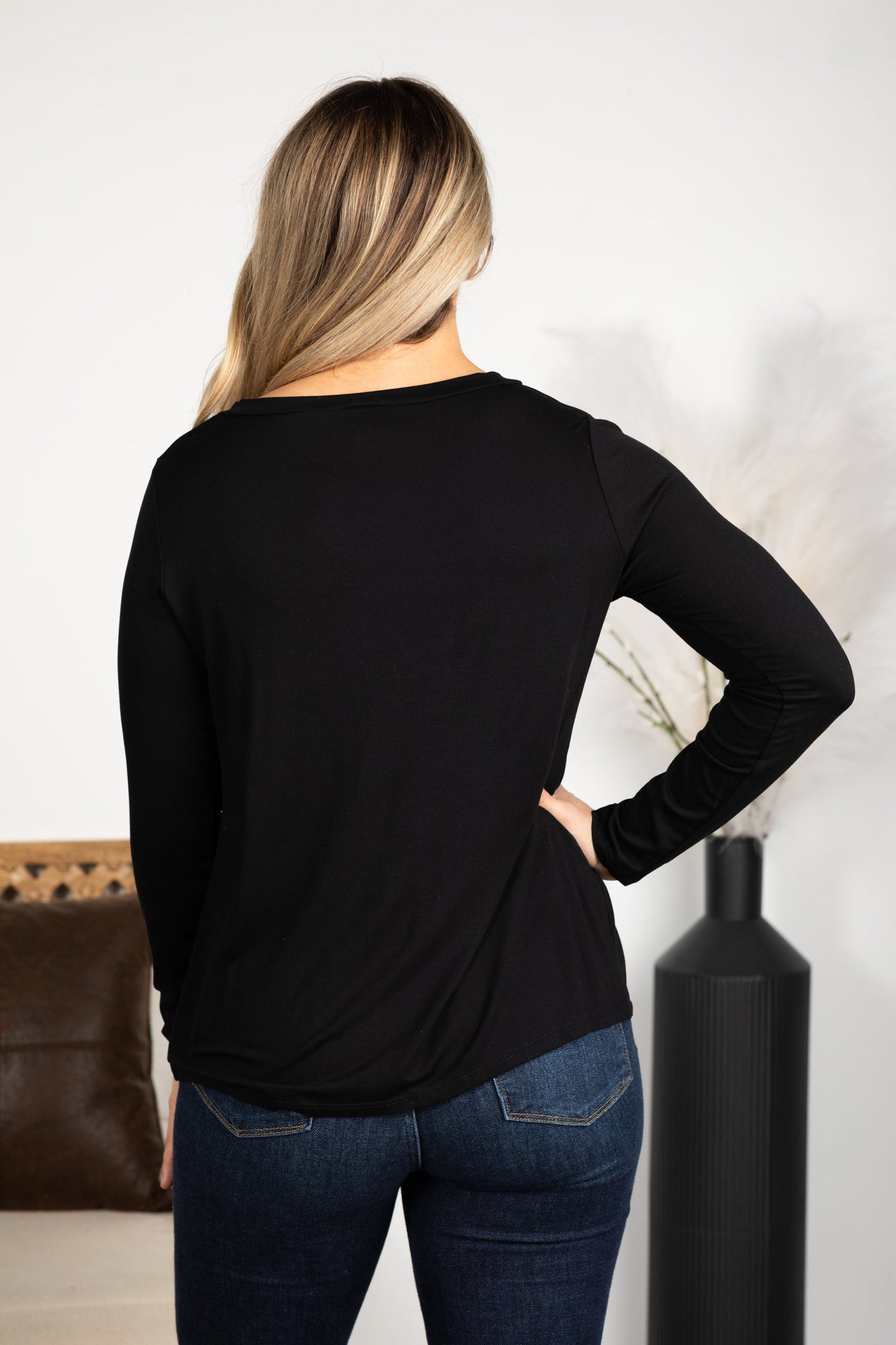 Black Merry Christmas Knit Long Sleeve Top