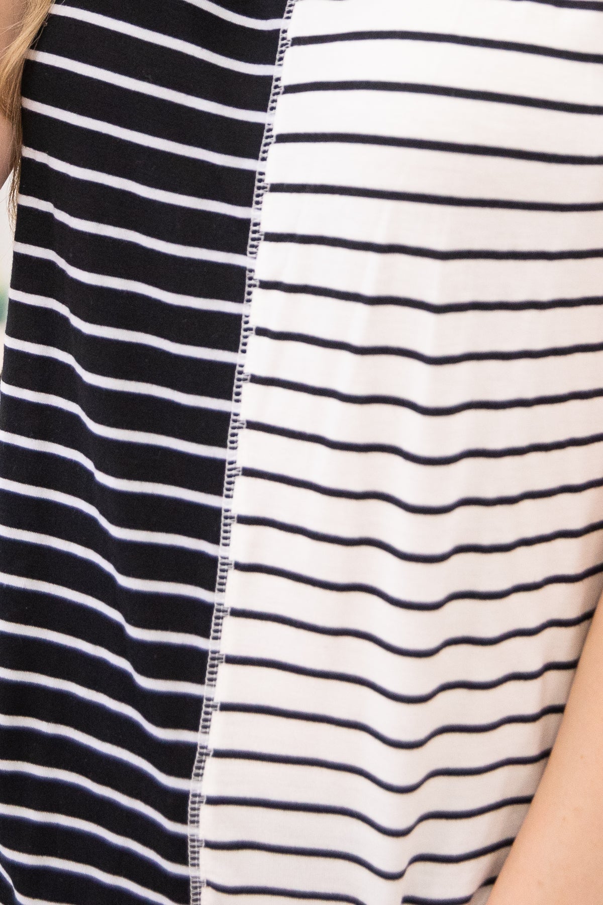 Black and White Stripe Colorblock Tank