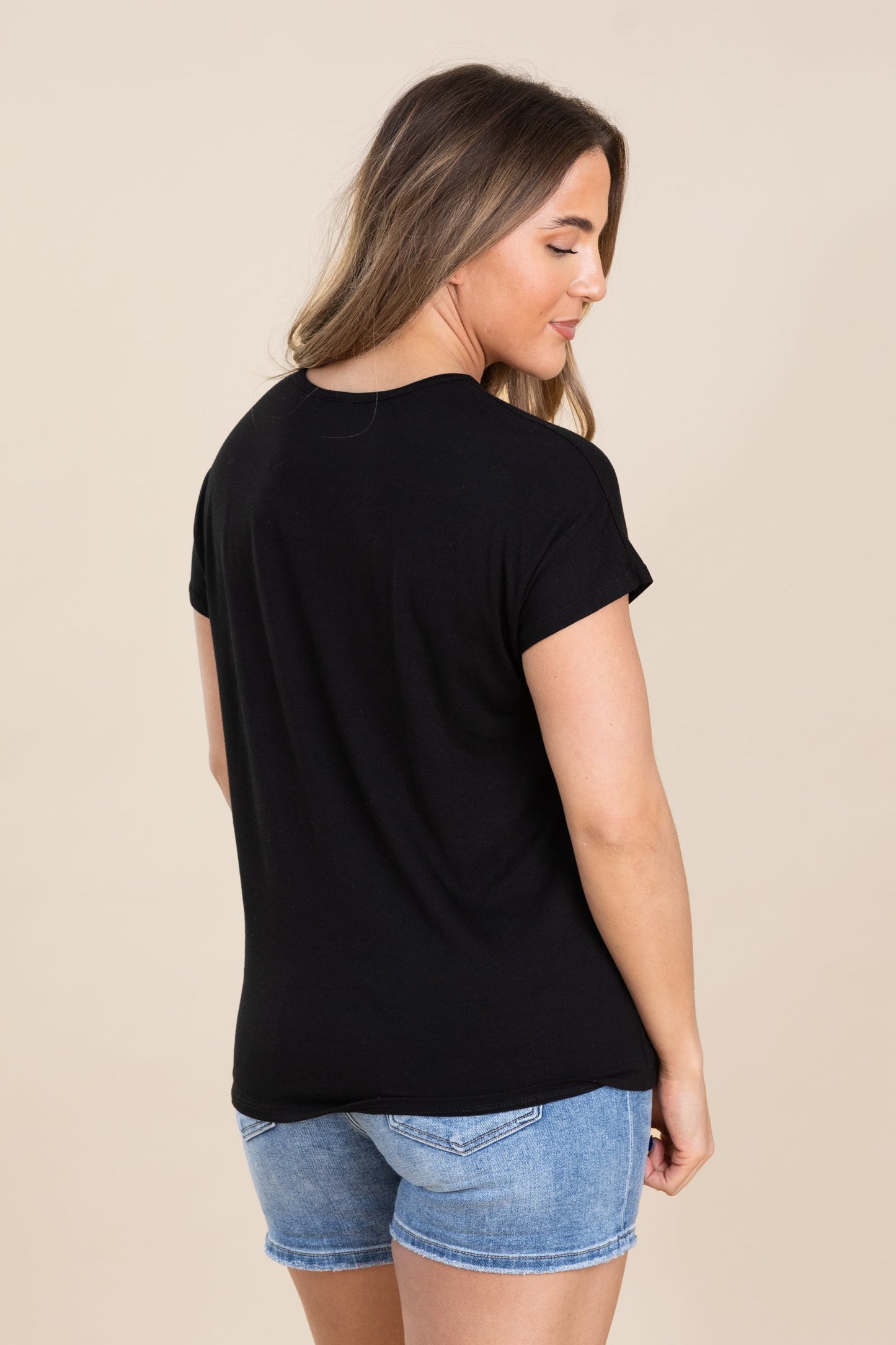 Black Jewel Neck Triangle Laser Cut Knit Top