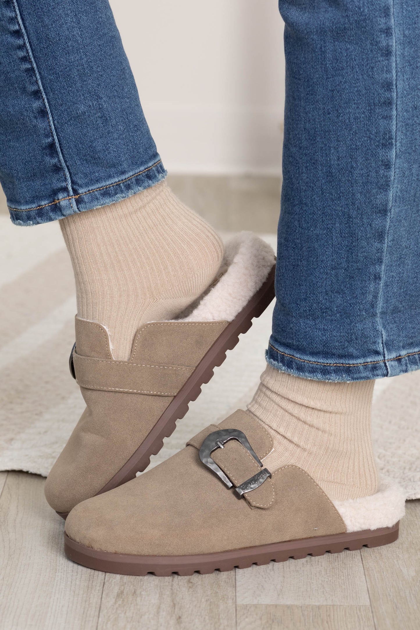 Blowfish Faux Suede Cozy Lined Slip On Mules