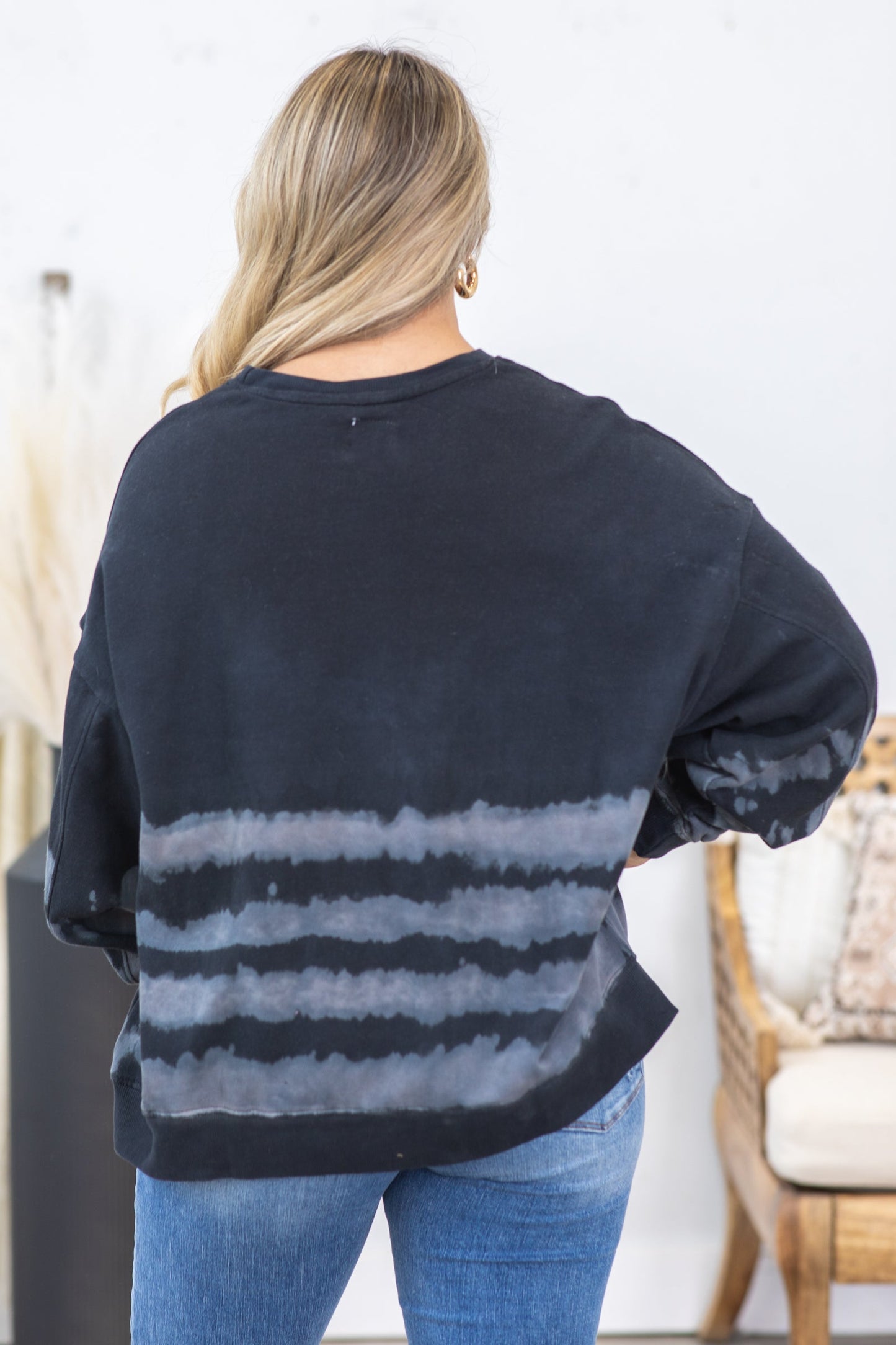 Black And Grey Long Sleeve Crewneck