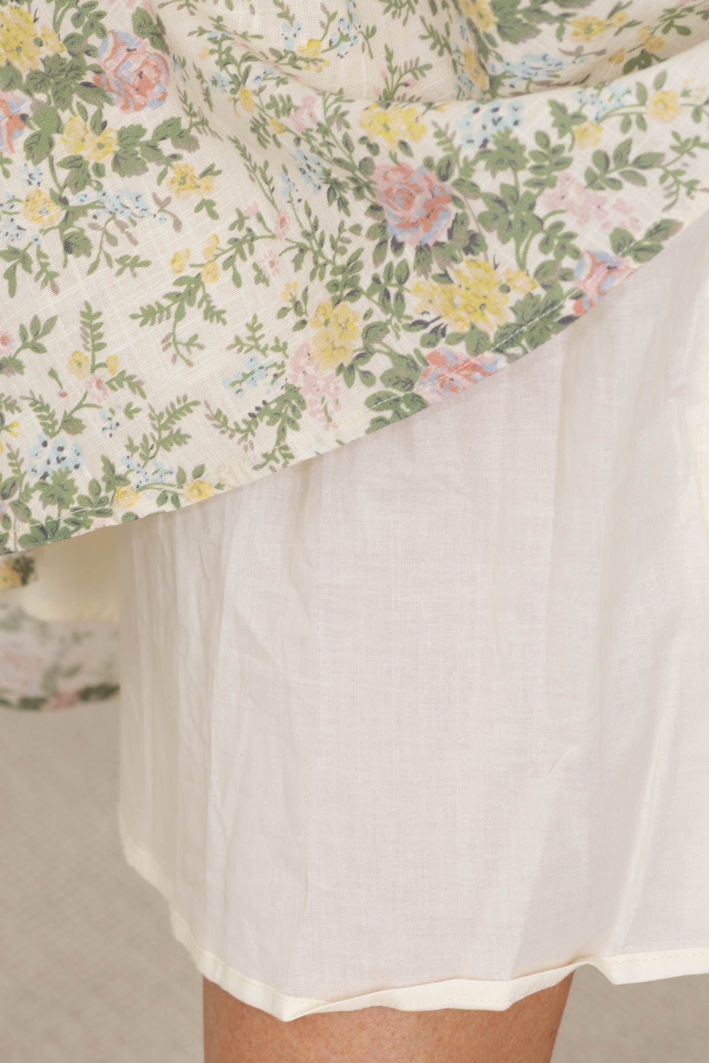 Beige Floral Cami Woven Midi Dress