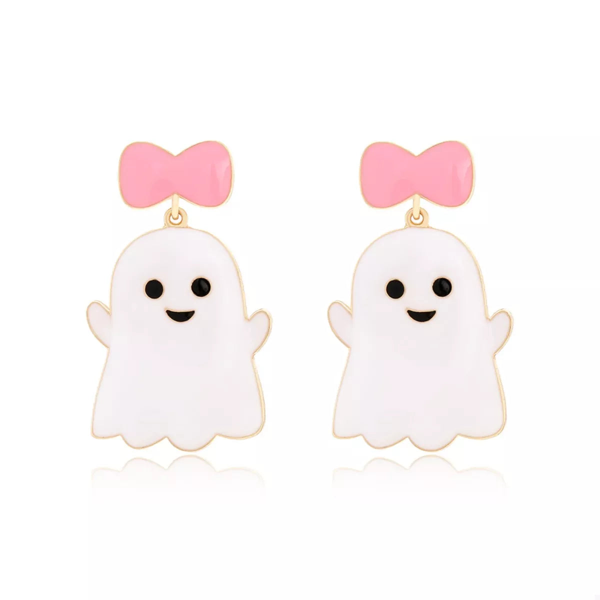Halloween Ghost Dangle Earrings with Bow