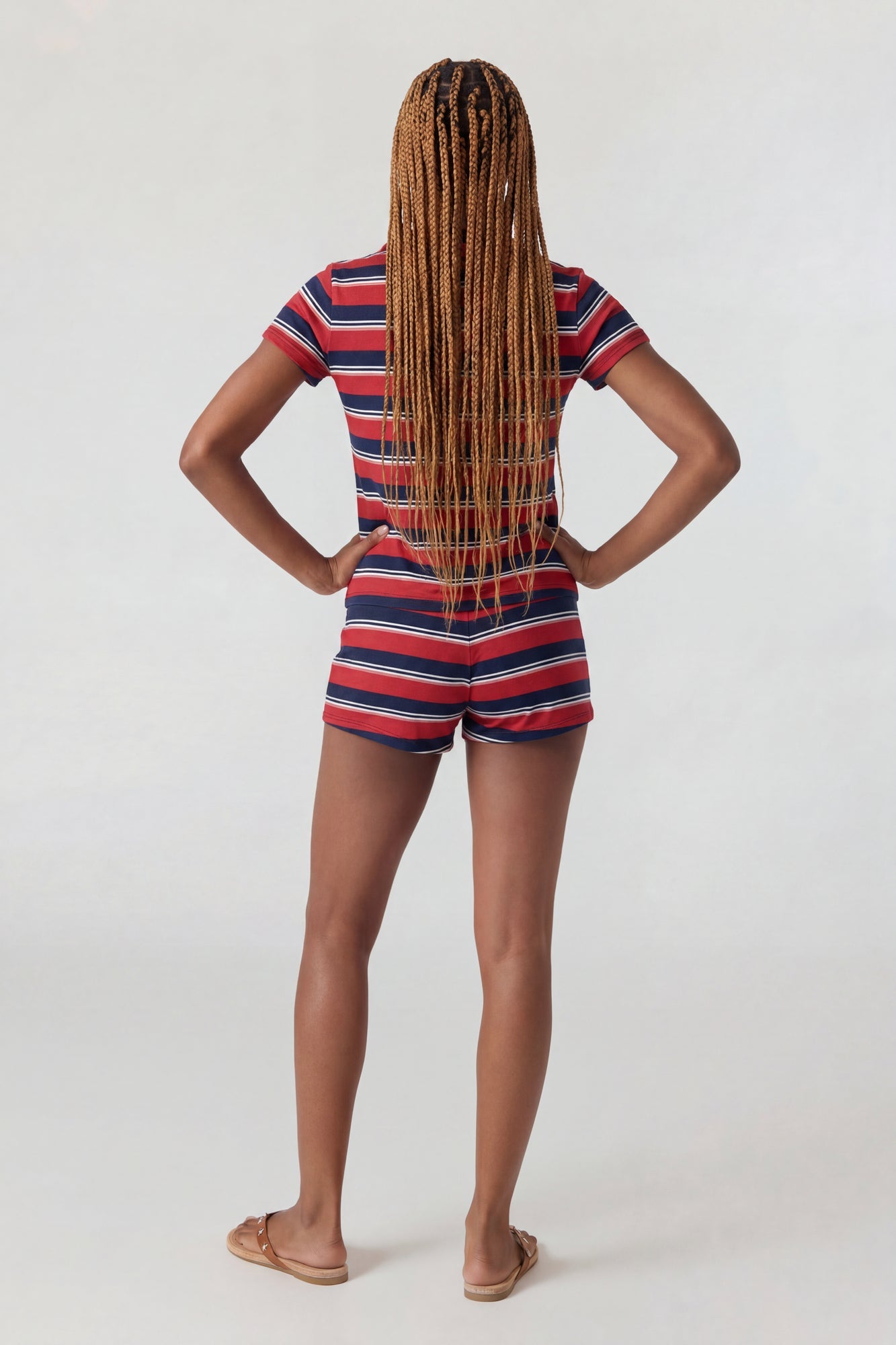 Striped Polo & Short Set