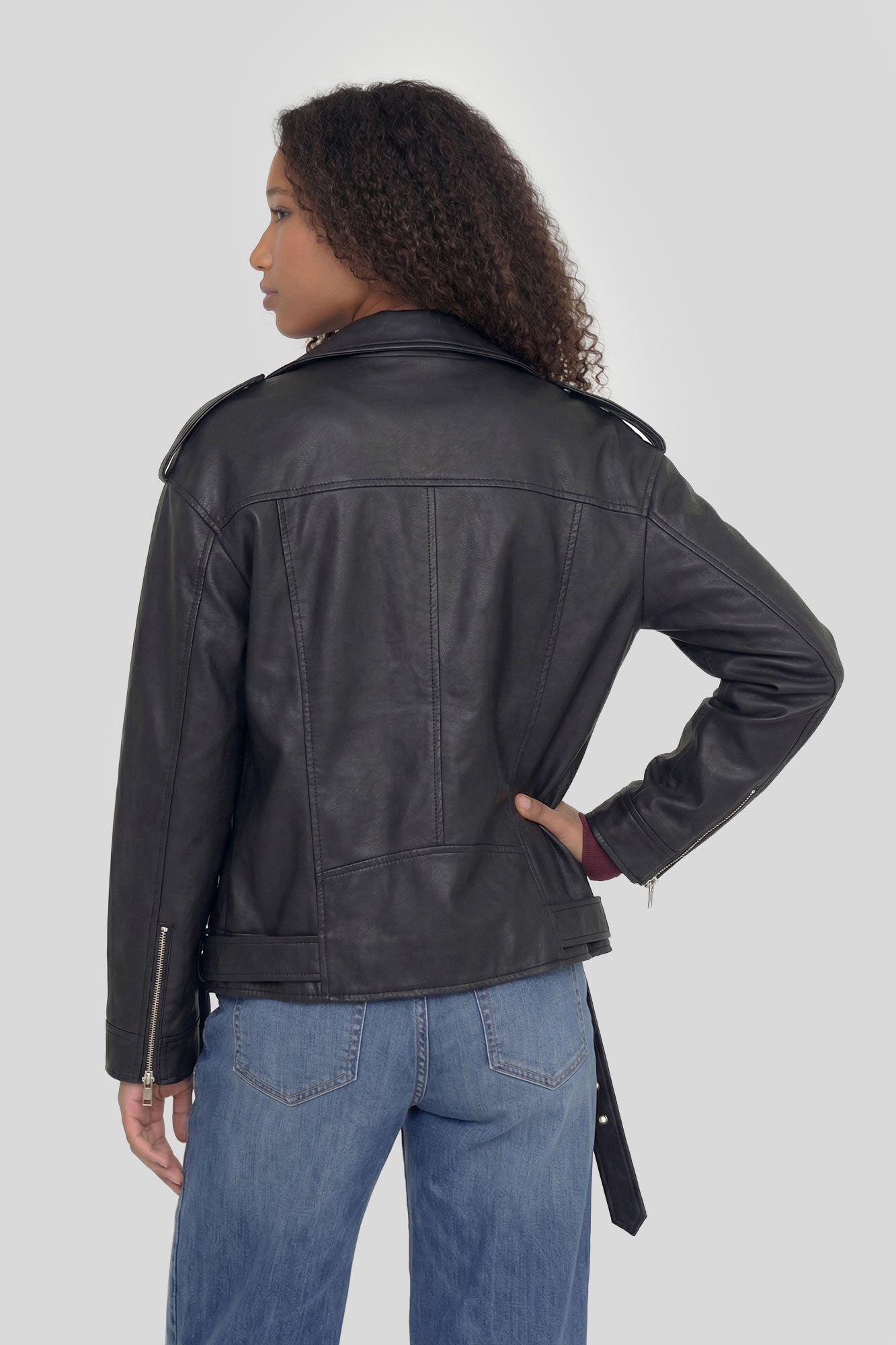 Oversized Faux Leather Jacket