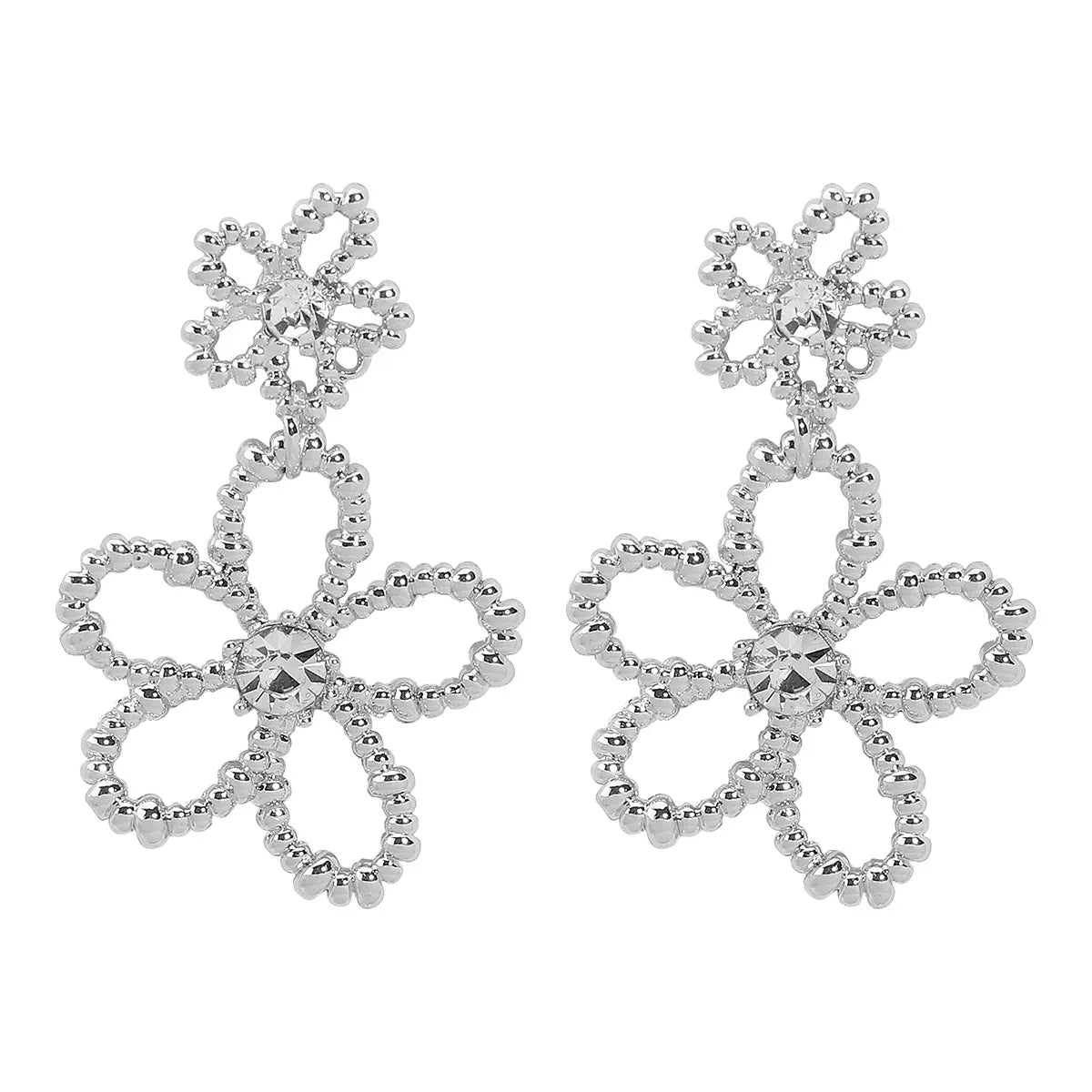 Alloy Floral Drop Earrings