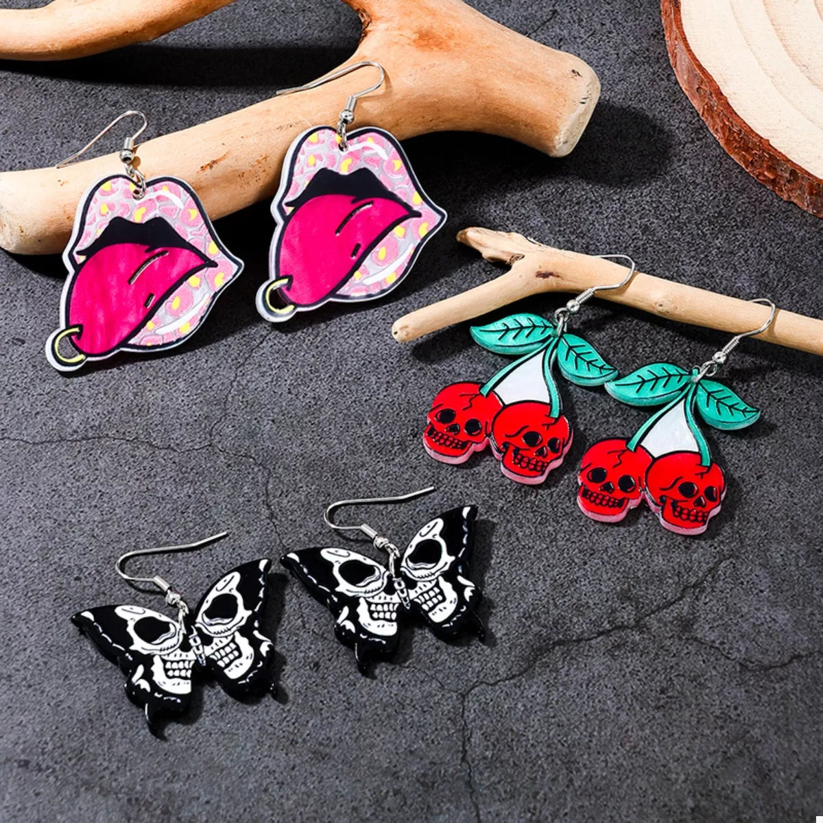 3 Piece Halloween Funky Cartoon Acrylic Dangle Earrings
