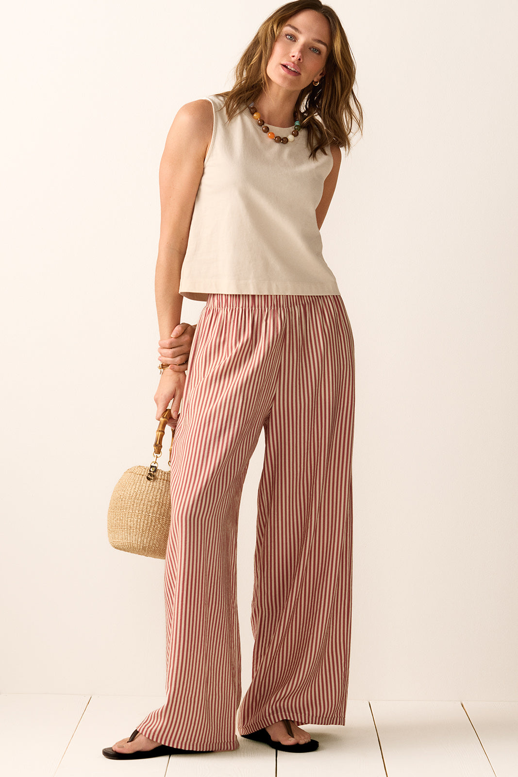 Anya Stripe Pull On Pant