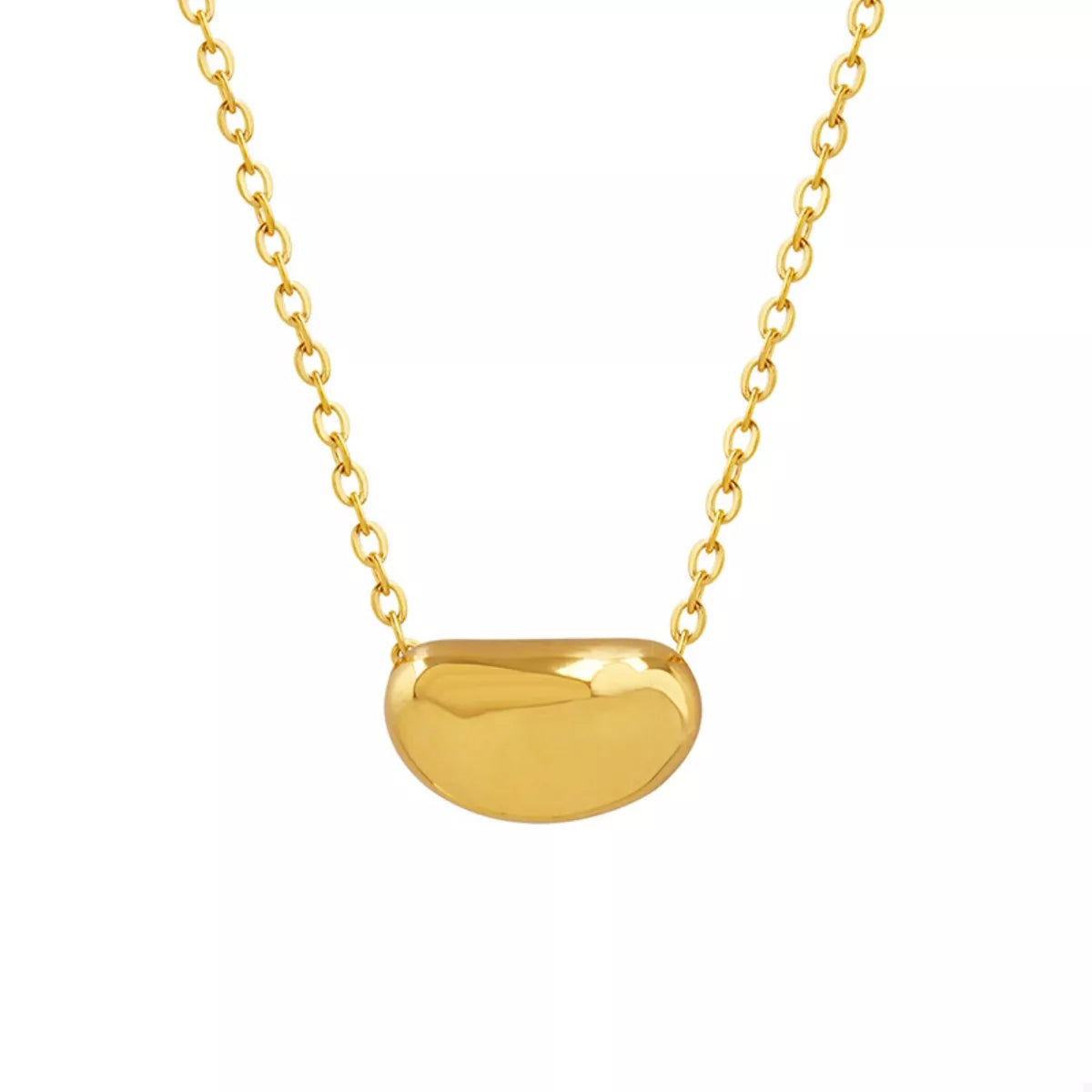 18K Gold-Plated Bean Pendant Necklace