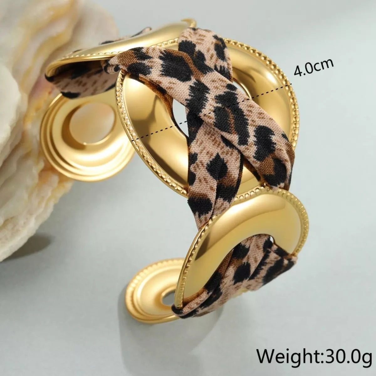 Leopard Ribbon 18K Gold-Plated Open Bracelet