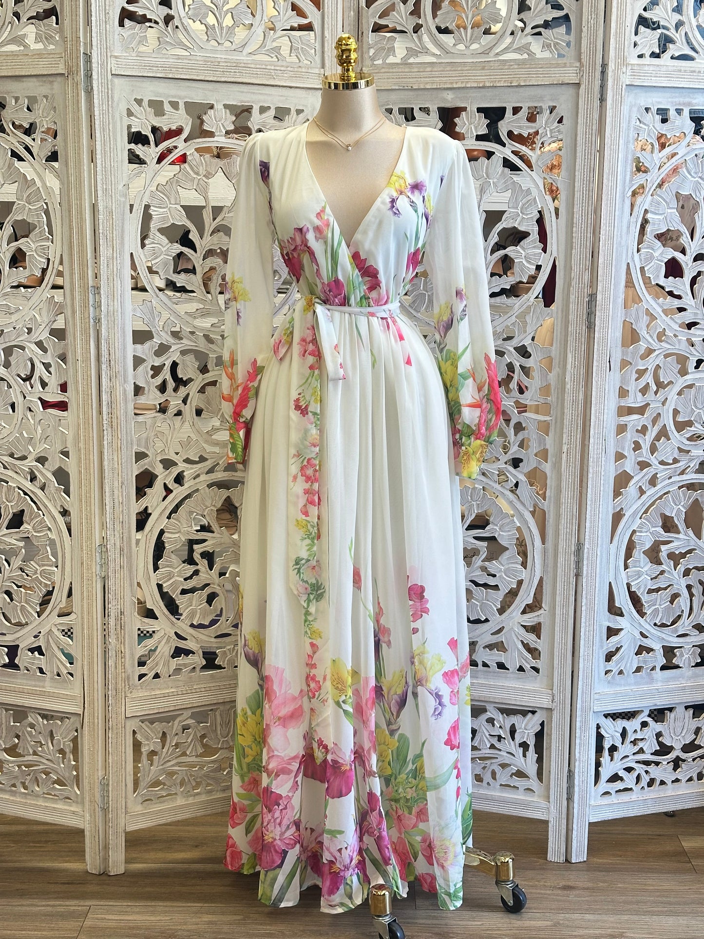 Spring Floral Maxi Dress-Stretchy, Estira