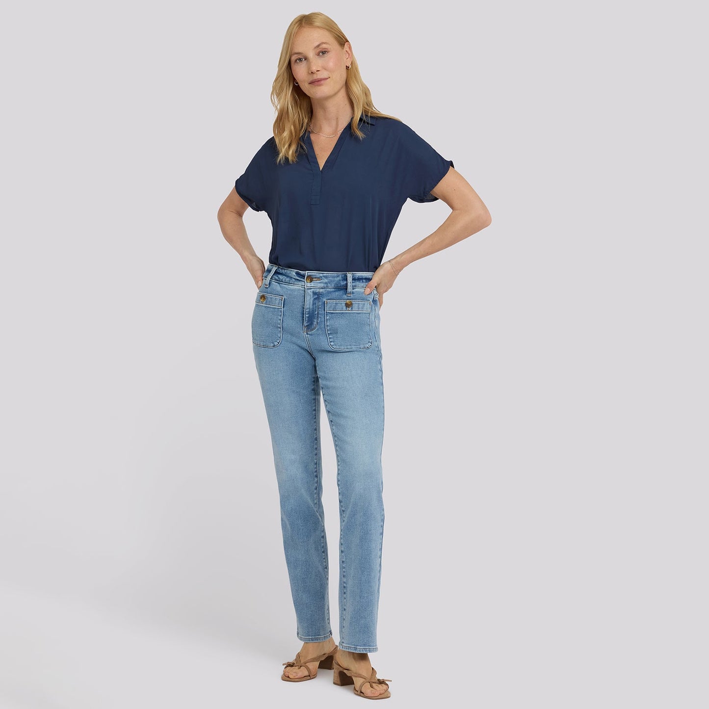 Marilyn Straight Jeans In Tall - Mist Springs