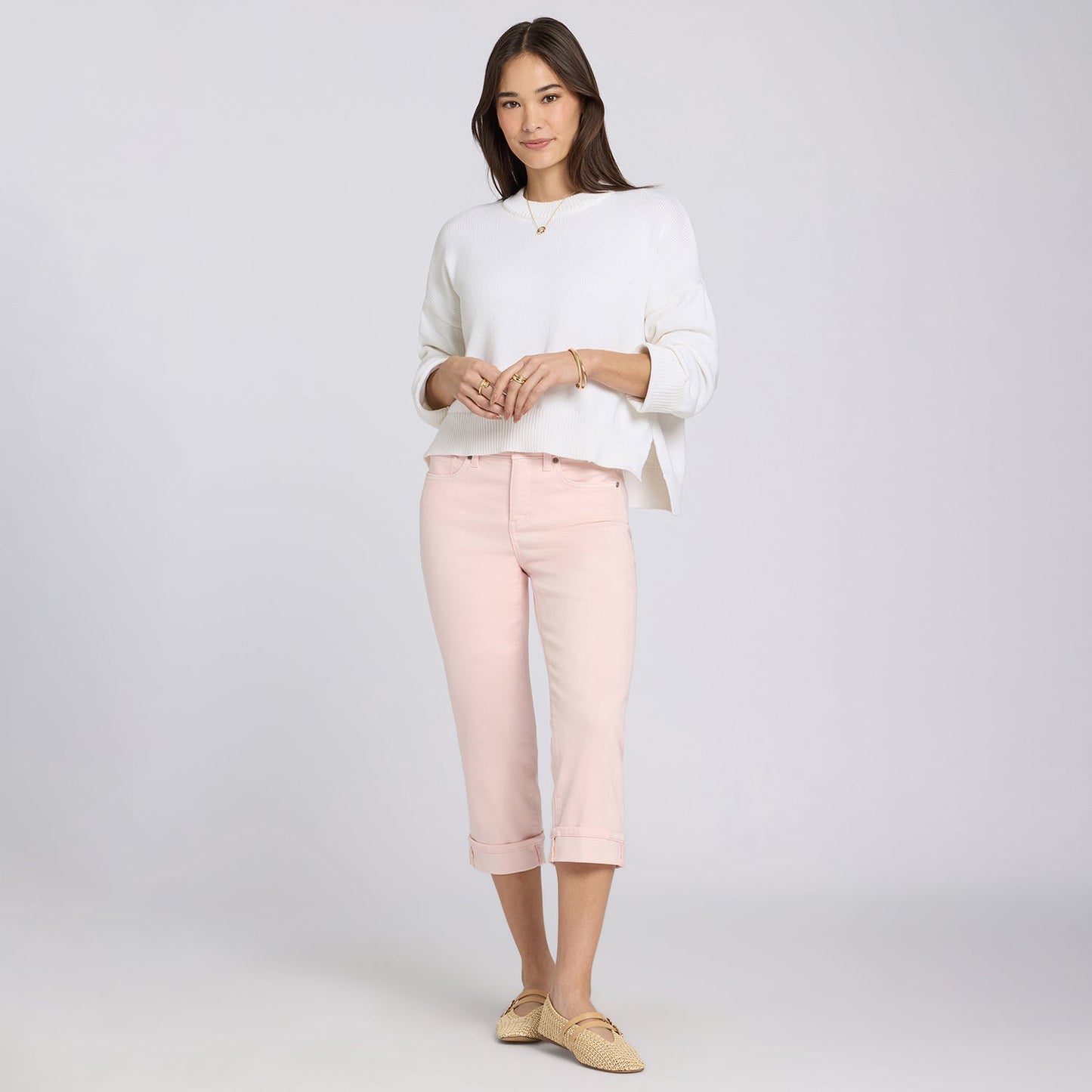 Marilyn Straight Crop Jeans - Pink Dogwood