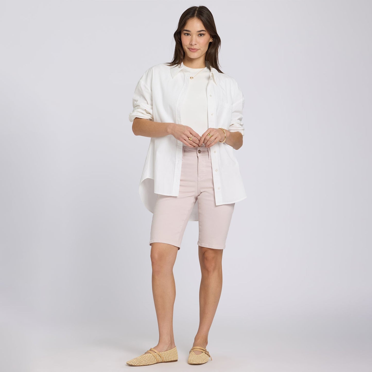 Briella 11 Inch Denim Shorts - Rock Flower