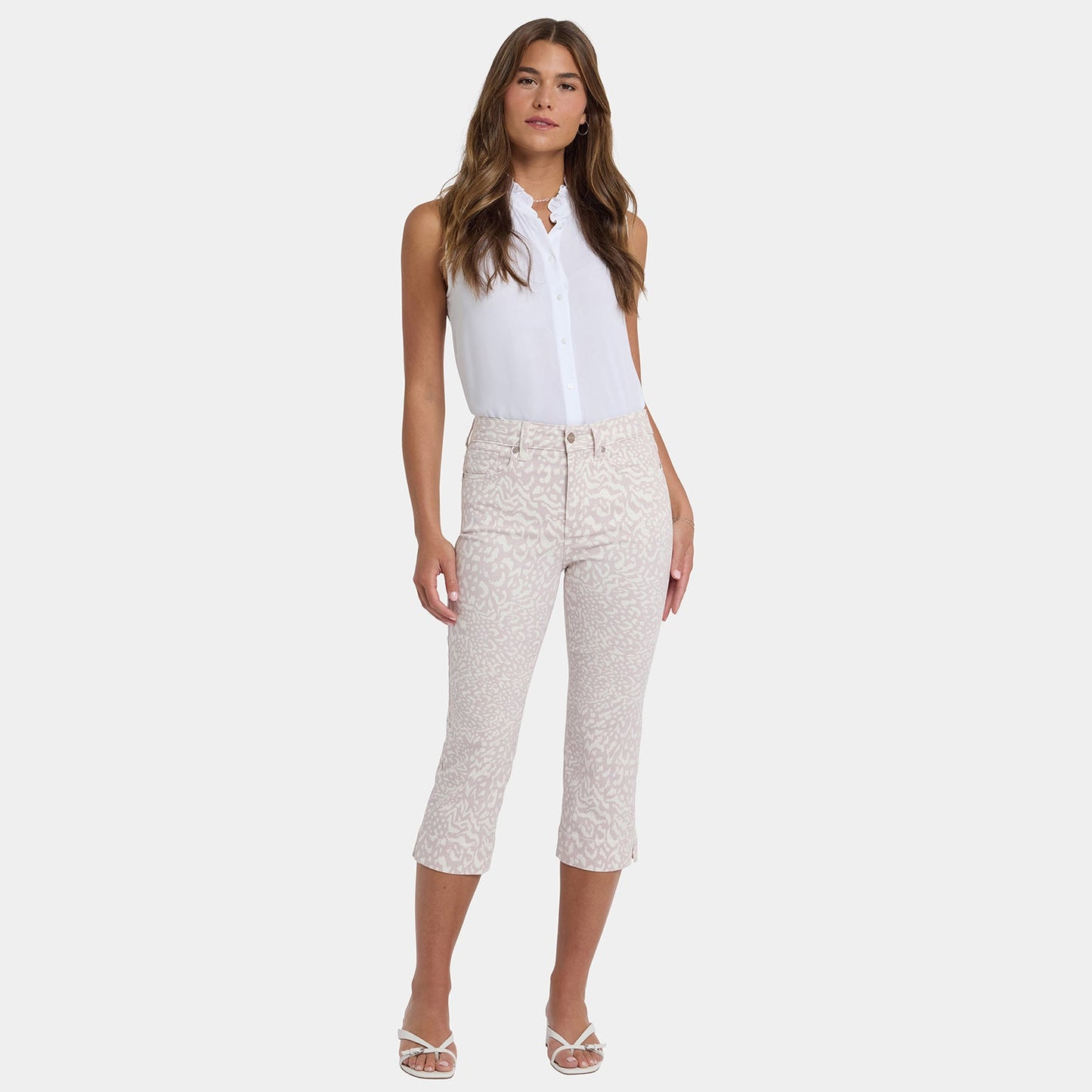 Marilyn Straight Crop Jeans - Snow Leopard