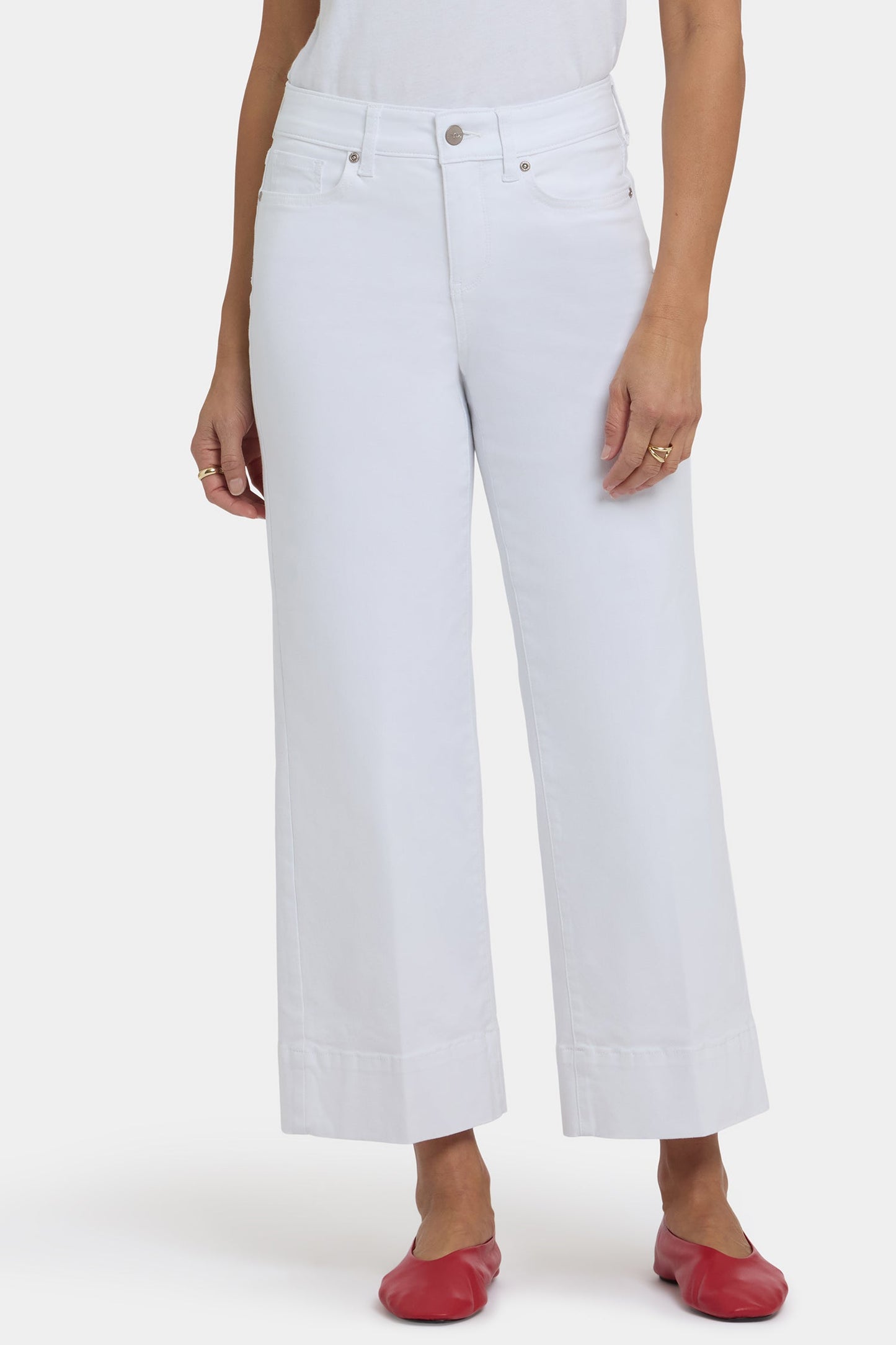 Teresa Wide Leg Ankle Jeans - Optic White