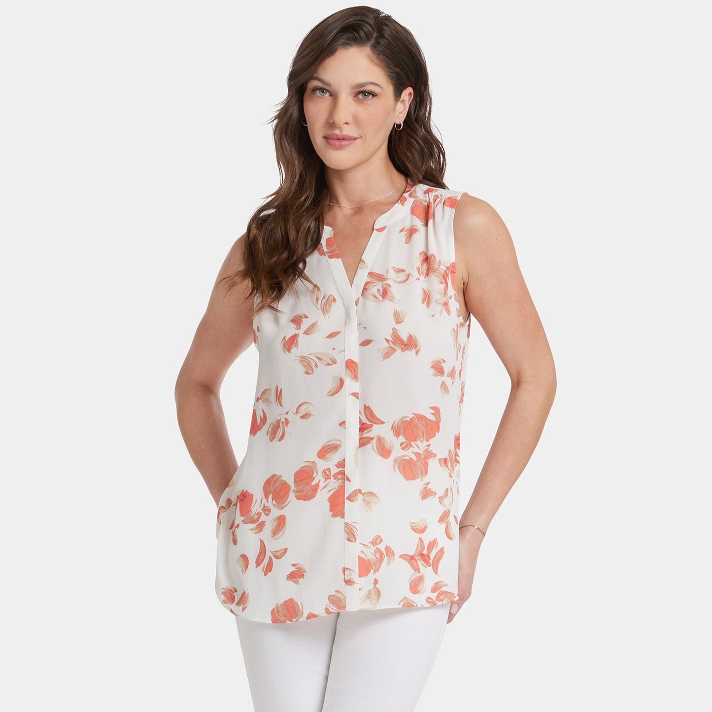 Sleeveless Pintuck Blouse - Aurora