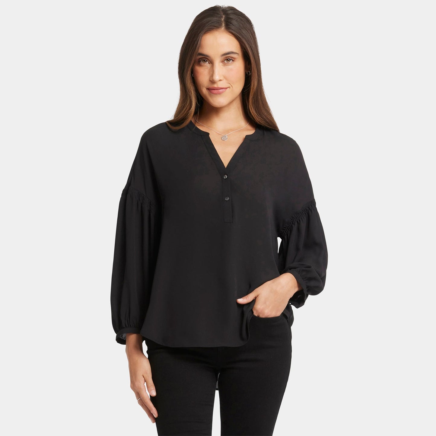 Paulina Peasant Blouse - Black