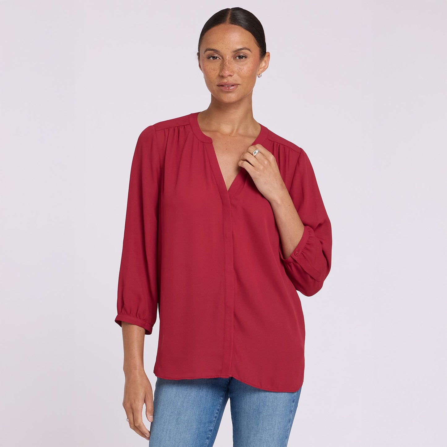 Pintuck Blouse - Beaujolais