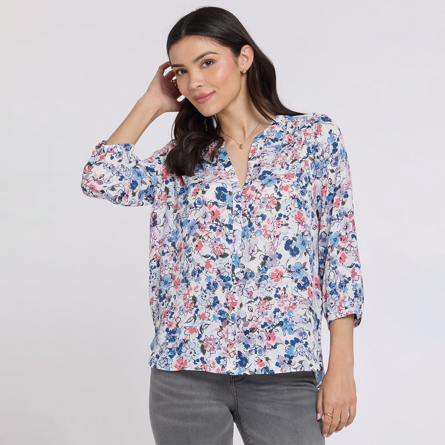 Pintuck Blouse - Desert Blooms
