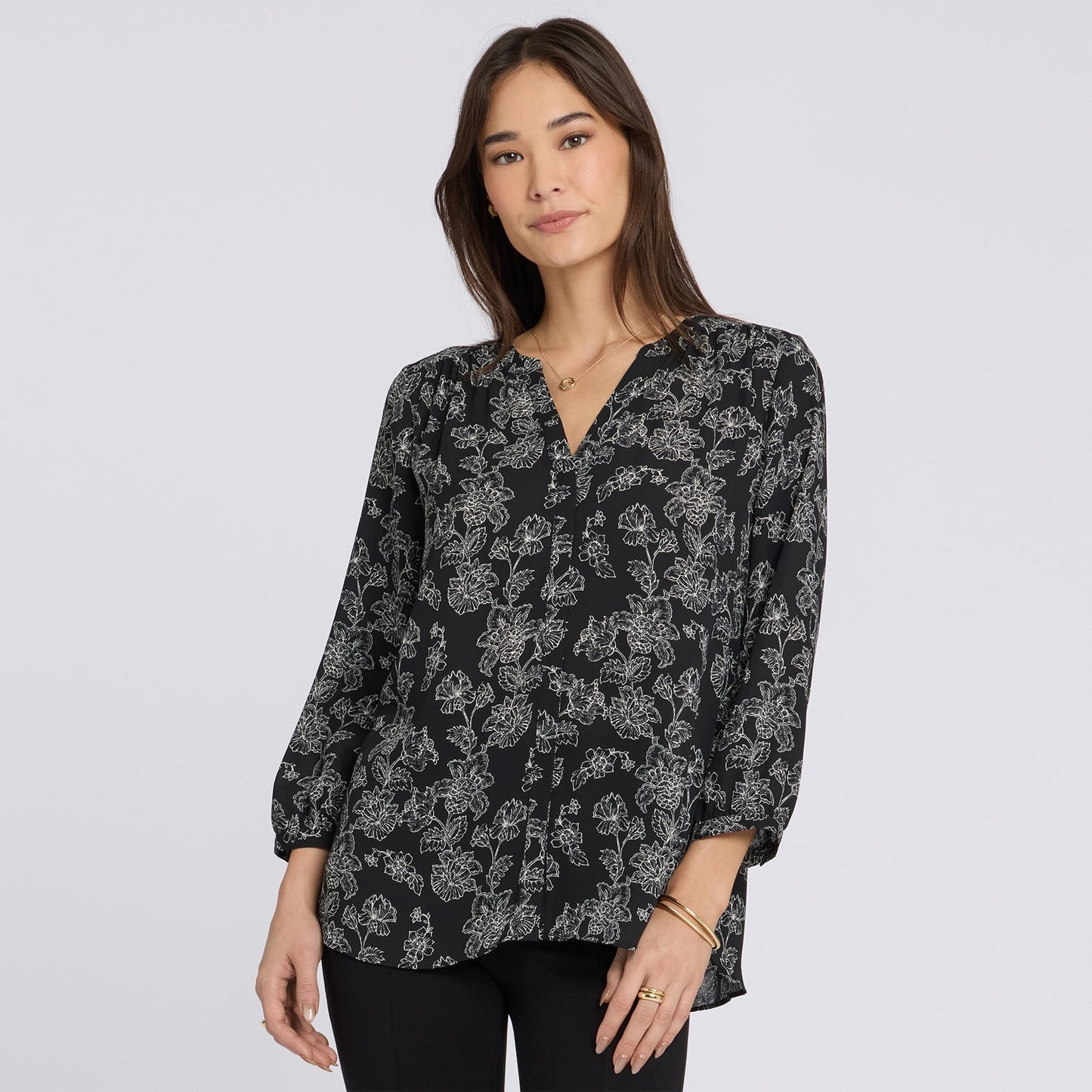 Pintuck Blouse - Floralesque