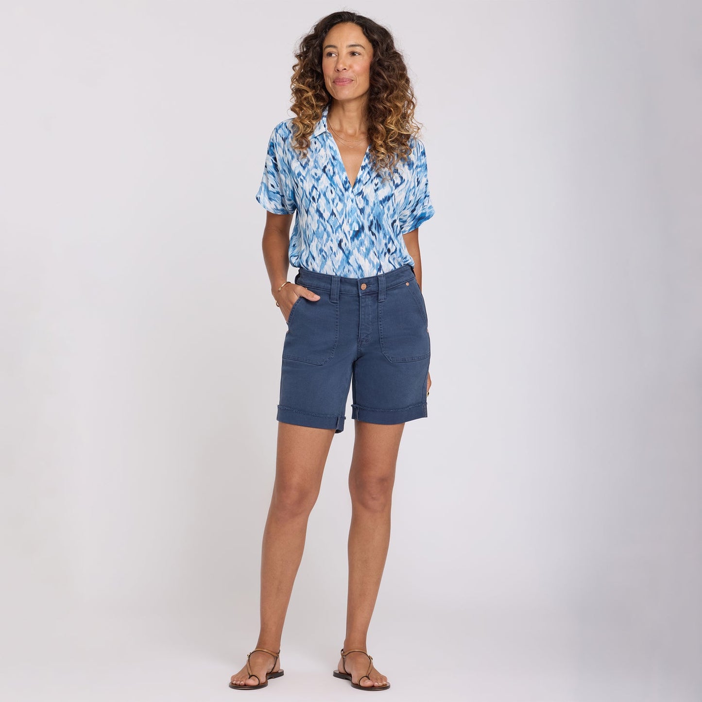 Diana Relaxed Denim Shorts - Vintage Navy