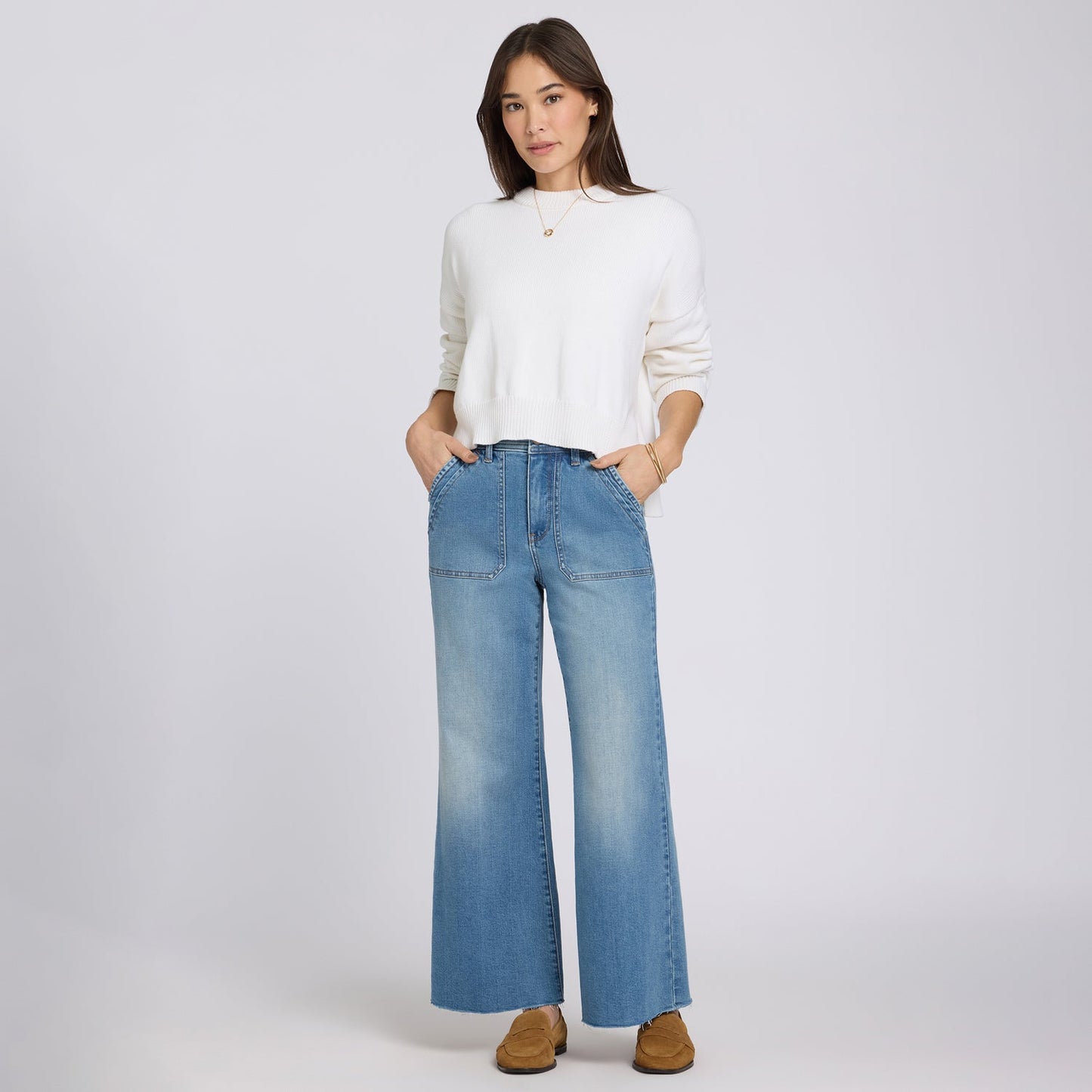 Mia Palazzo Ankle Jeans - Port Sea
