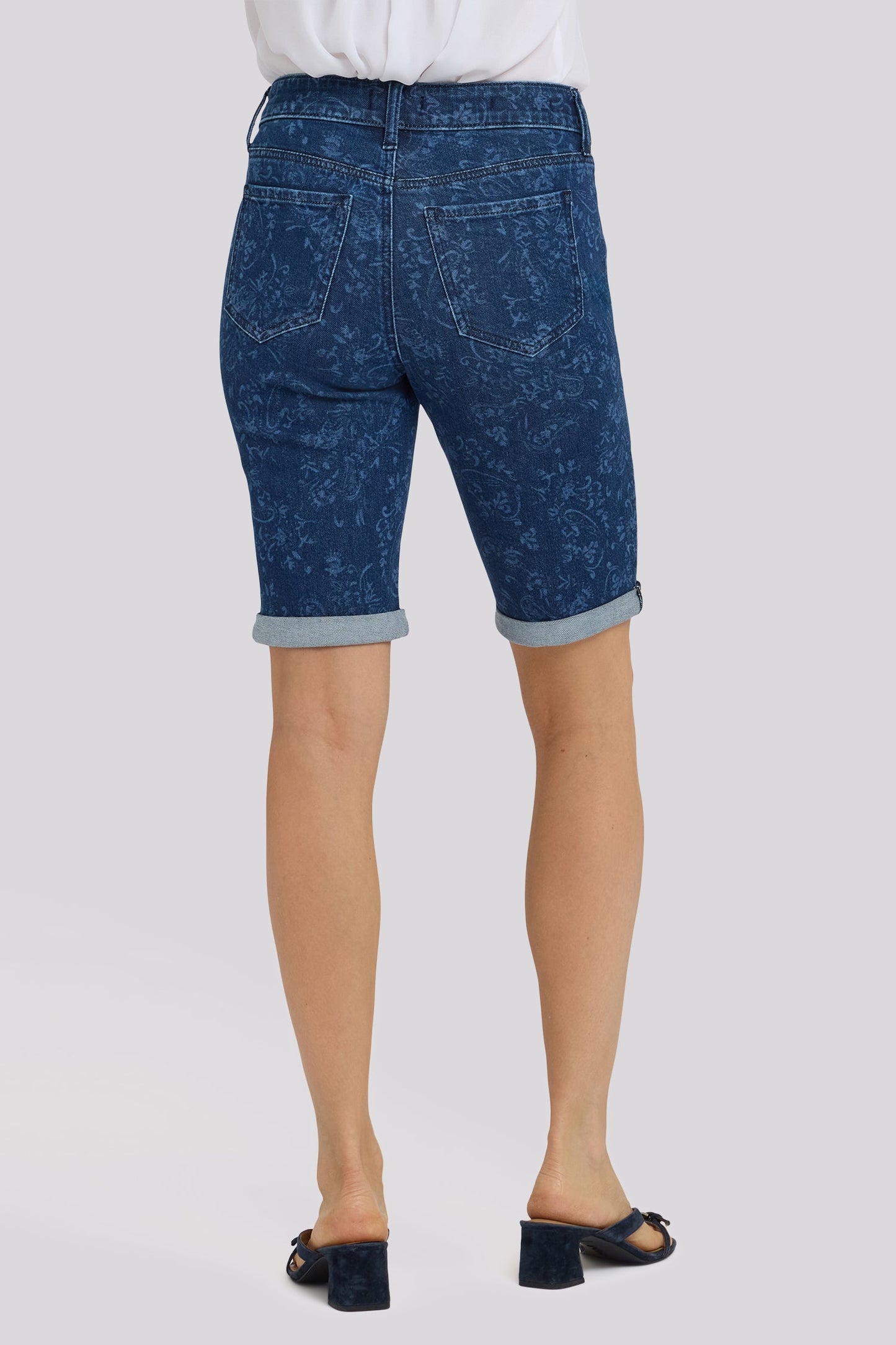 Briella 11 Inch Denim Shorts - Garden Paisley Print
