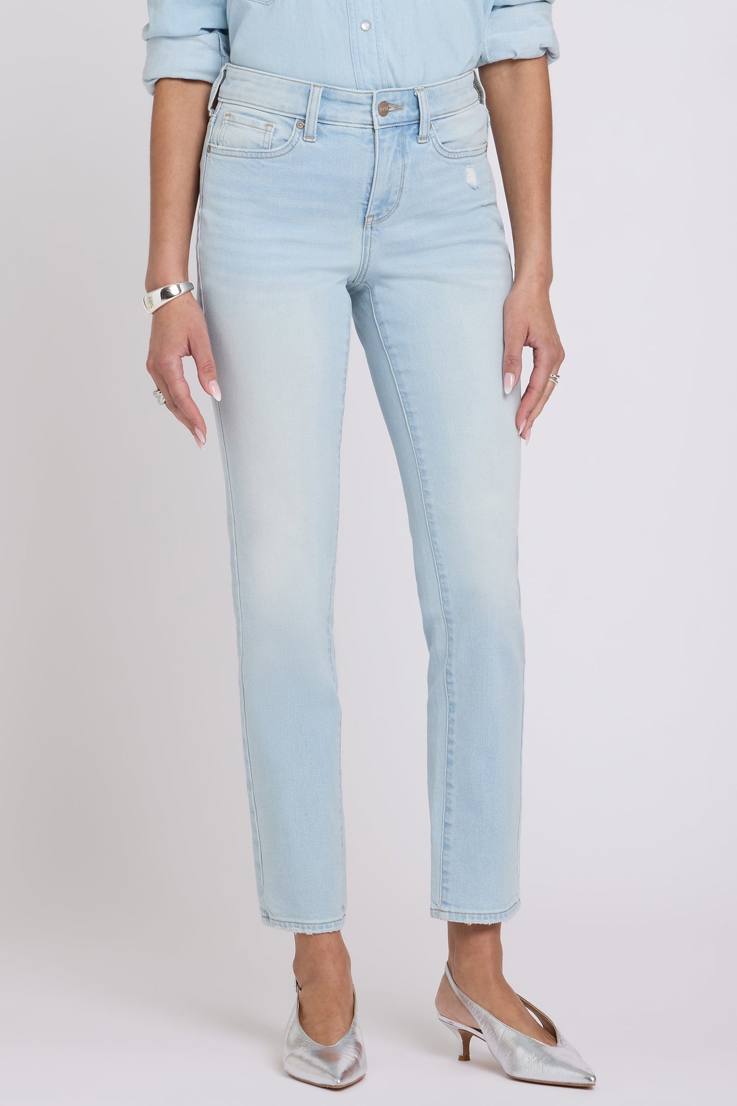 Sheri Slim Straight Ankle Jeans - Sky Valley